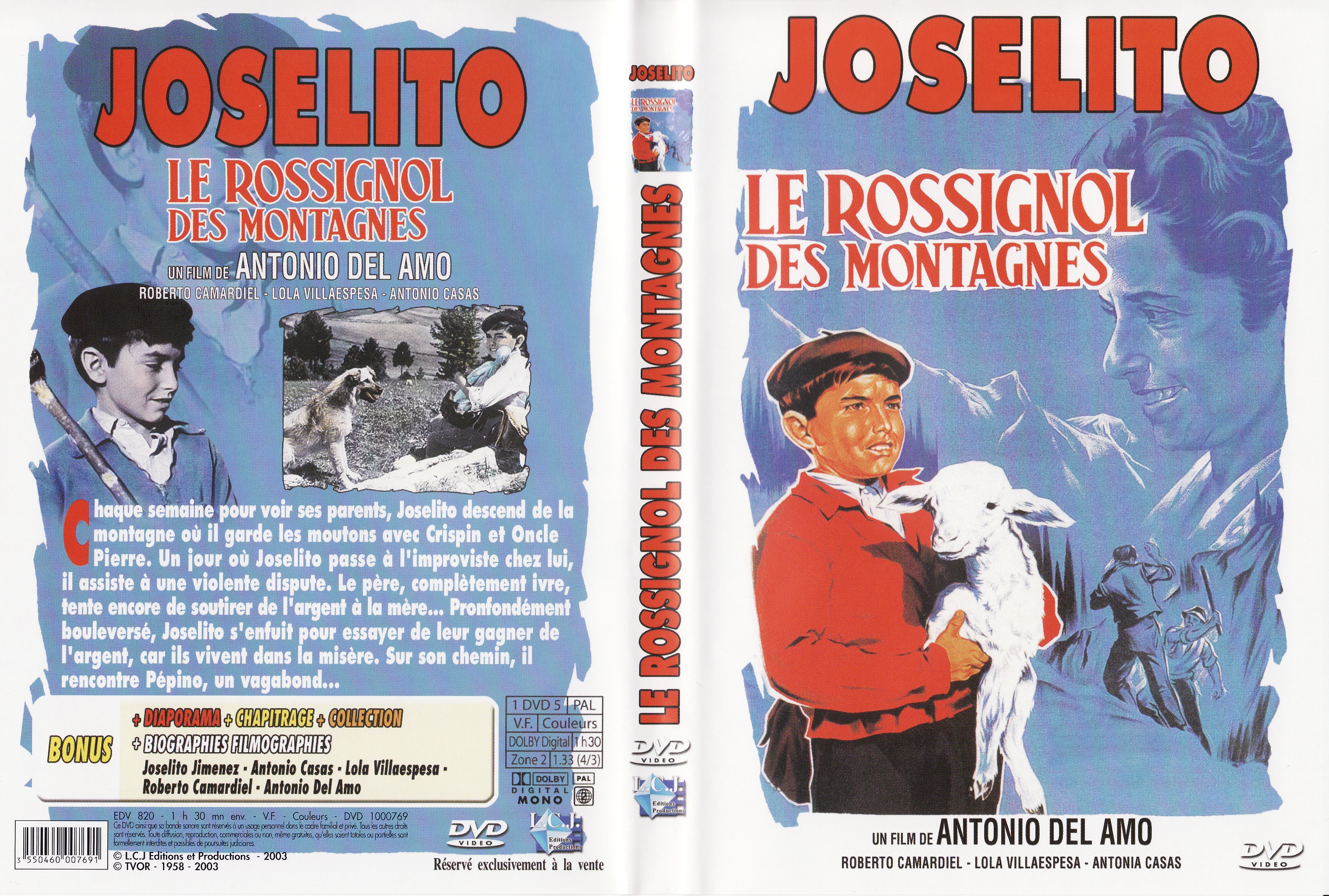 Jaquette DVD Joselito - Le rossignol des montagnes