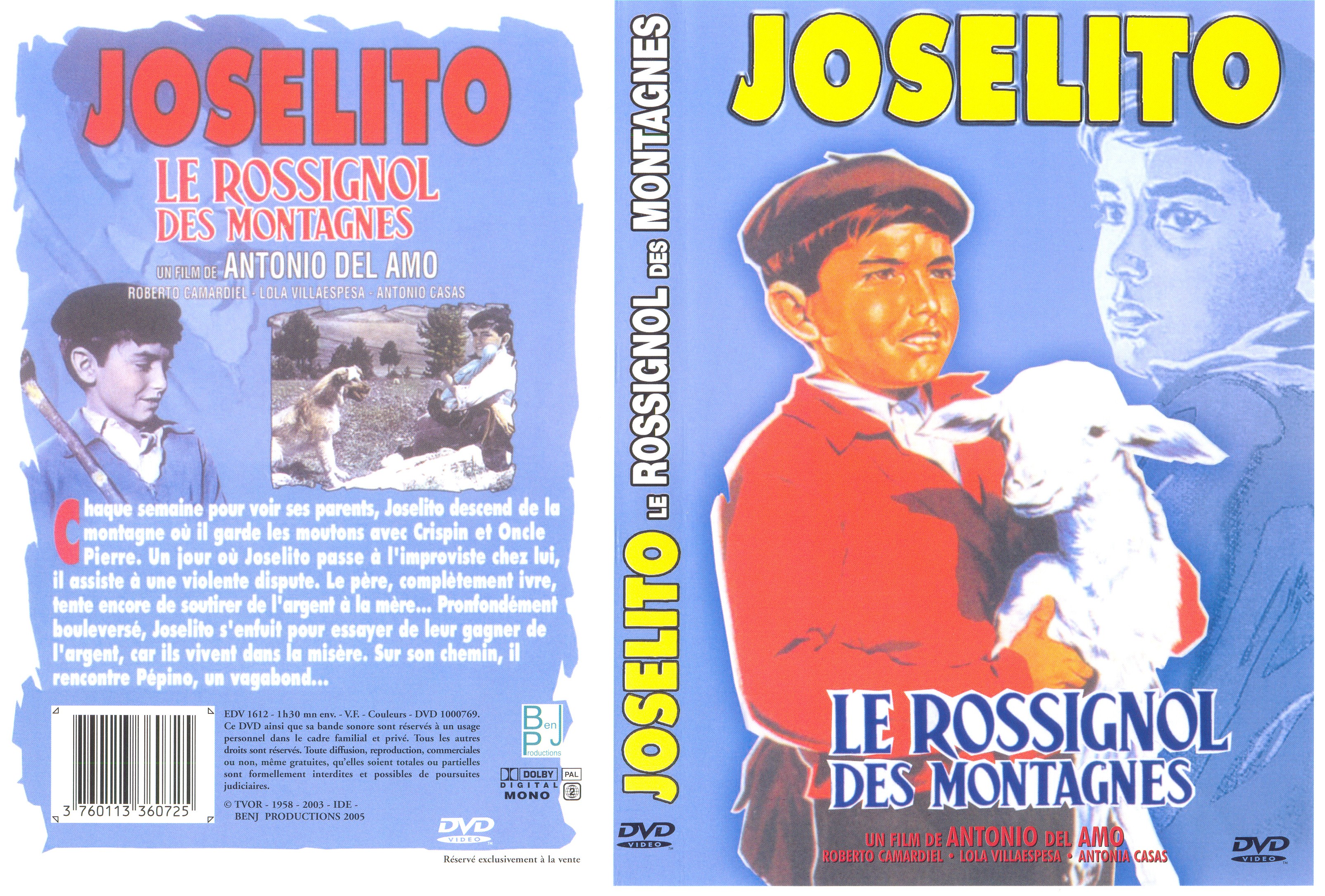 Jaquette DVD Joselito - Le rossignol des montagnes v2