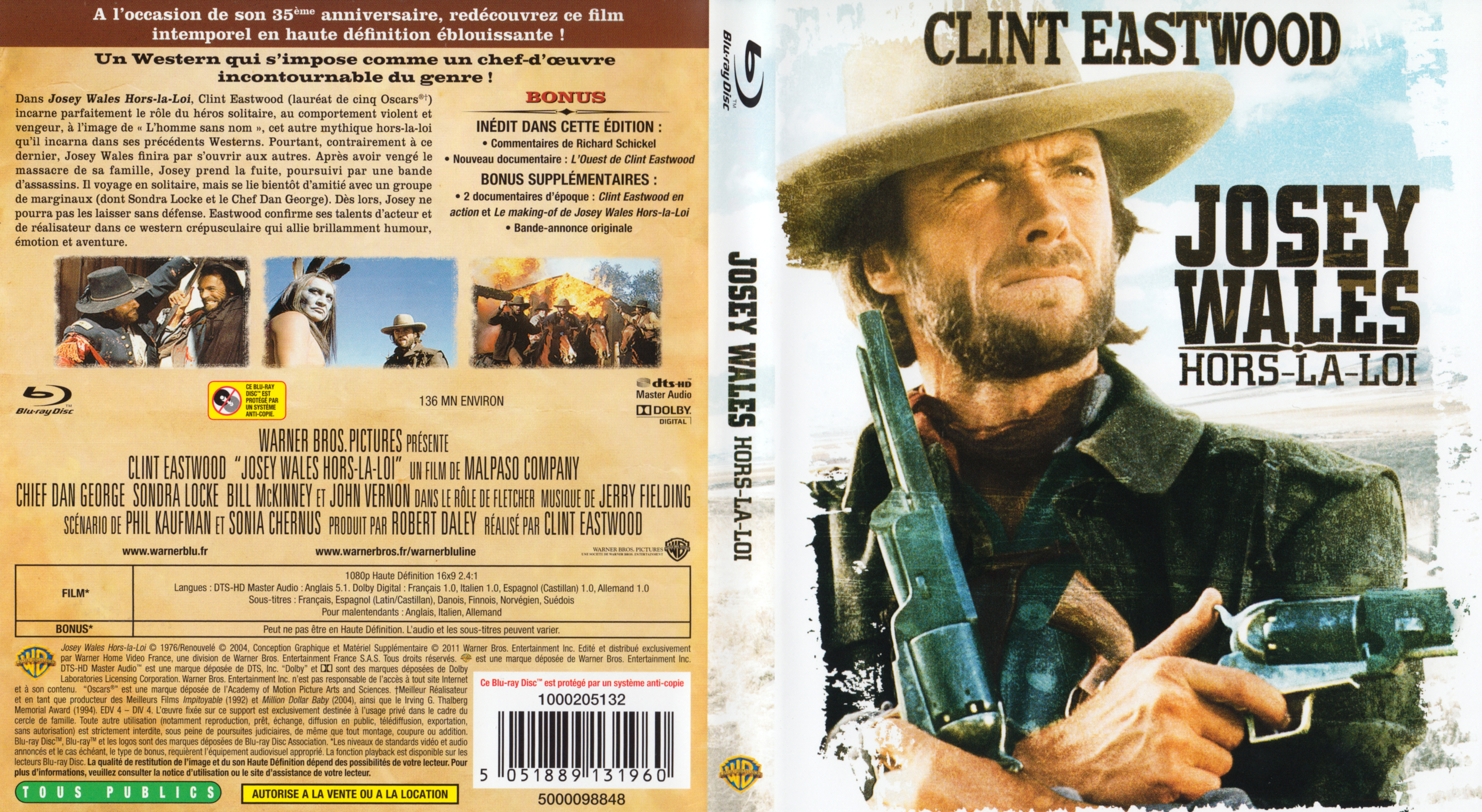 Jaquette DVD Josey Wales hors-la-loi (BLU-RAY)