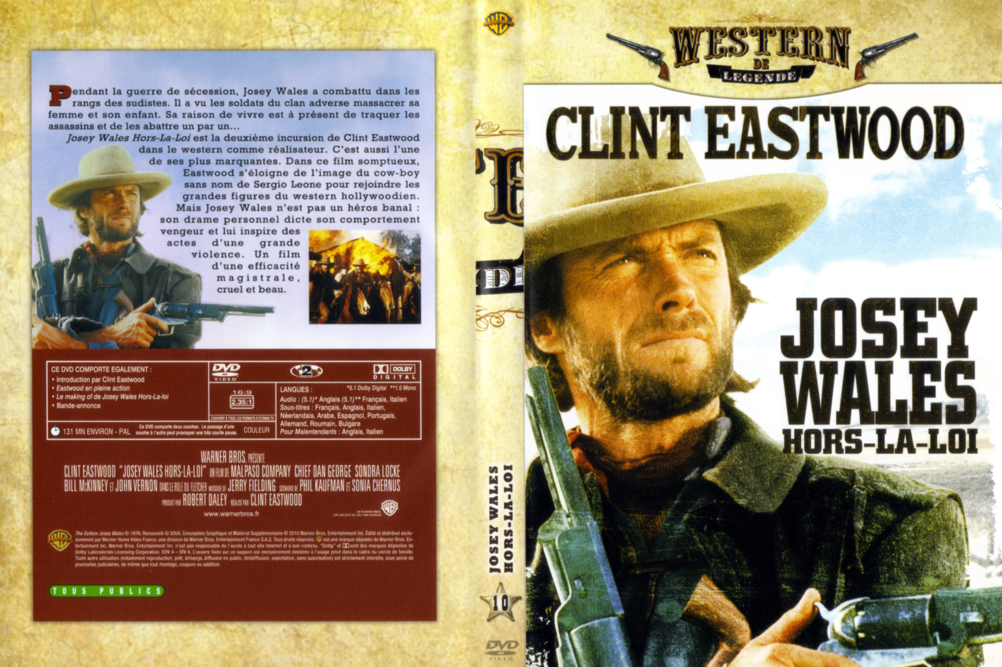 Jaquette DVD Josey Wales hors la loi v3