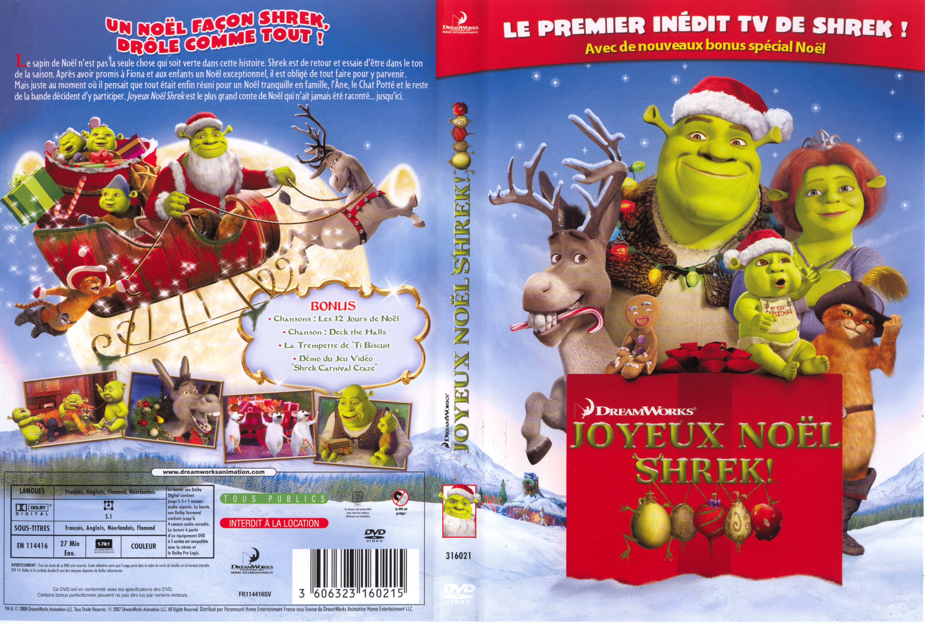 Jaquette DVD Joyeux Noel Shrek