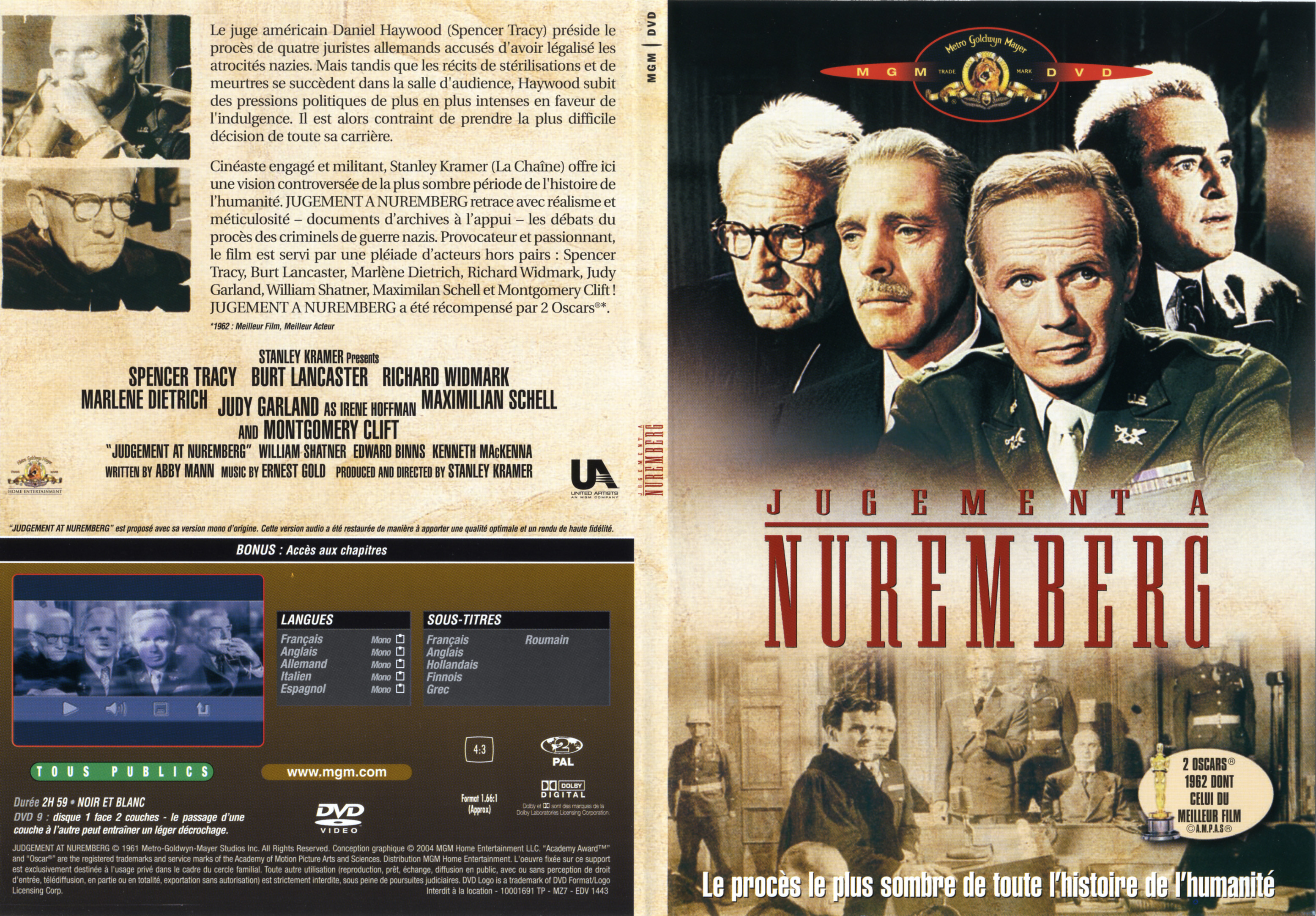 Jaquette DVD Jugement  Nuremberg - SLIM