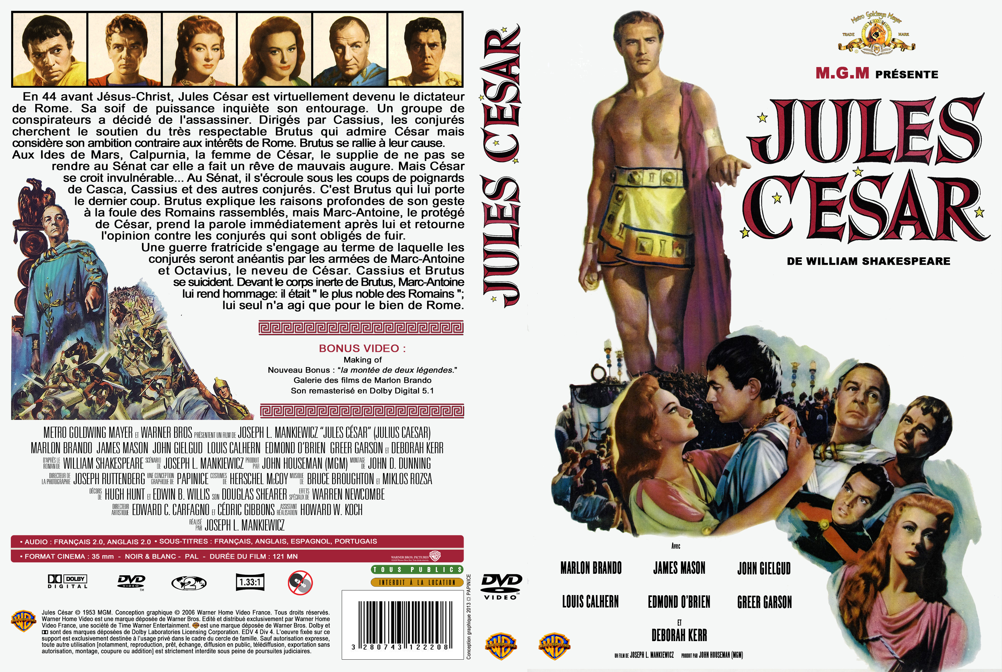 Jaquette DVD Jules Csar (1953) custom