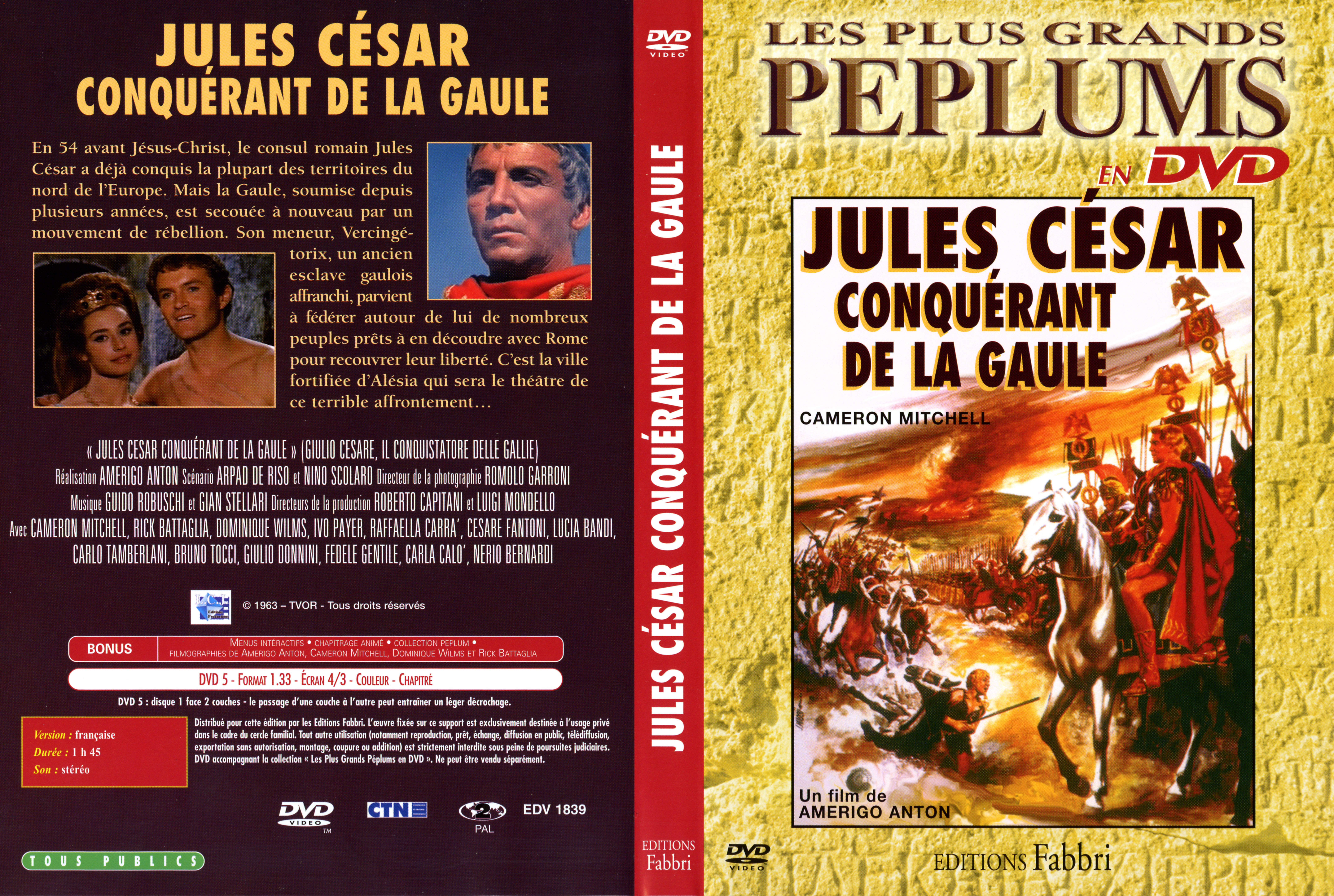 Jaquette DVD Jules Csar conqurant de la Gaule