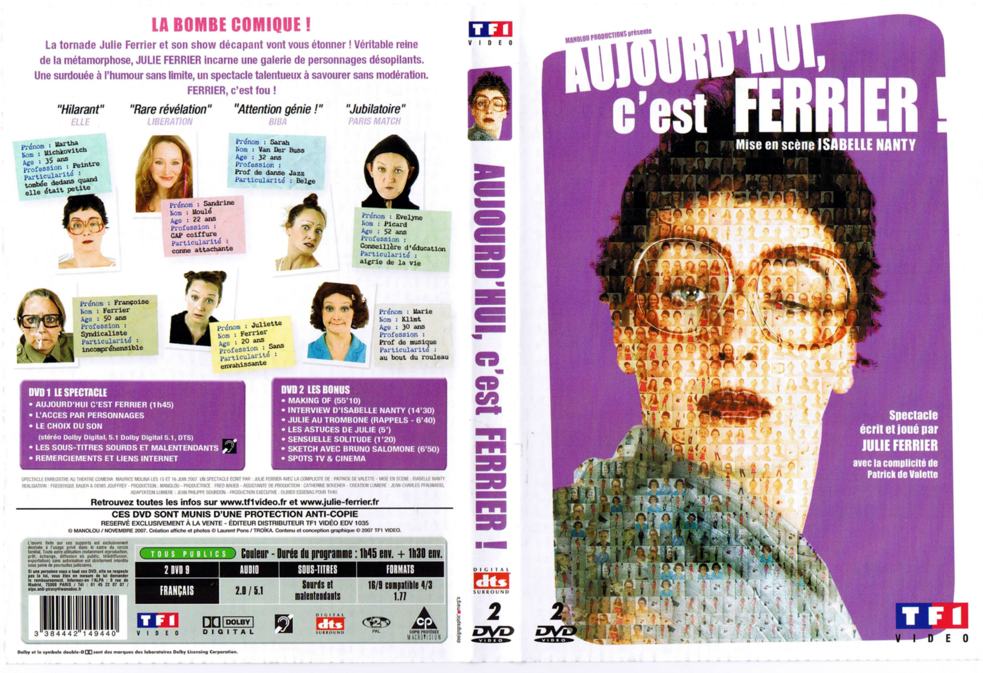 Jaquette DVD Julie Ferrier Aujourd hui c