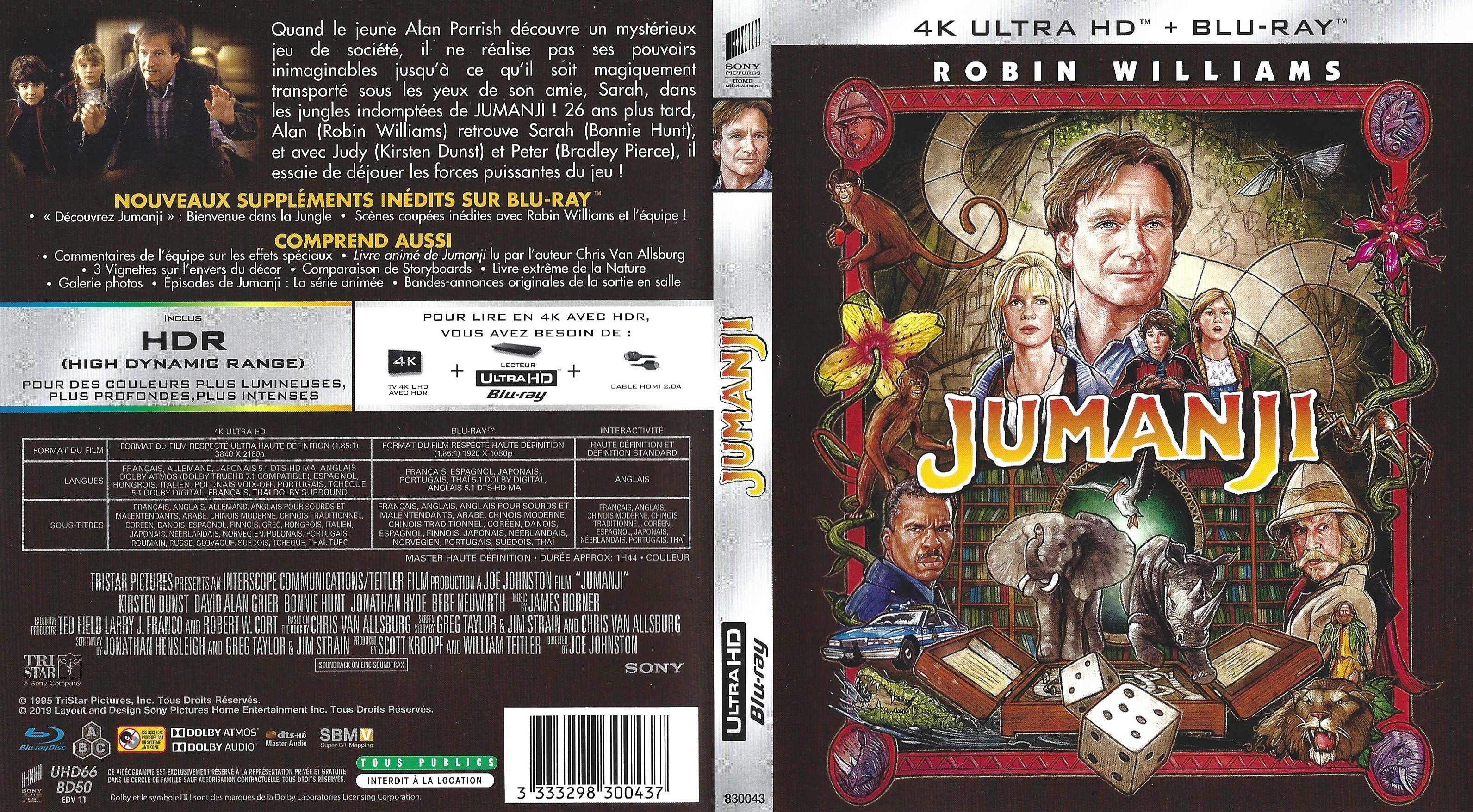 Jaquette DVD Jumanji 4K (BLU-RAY)