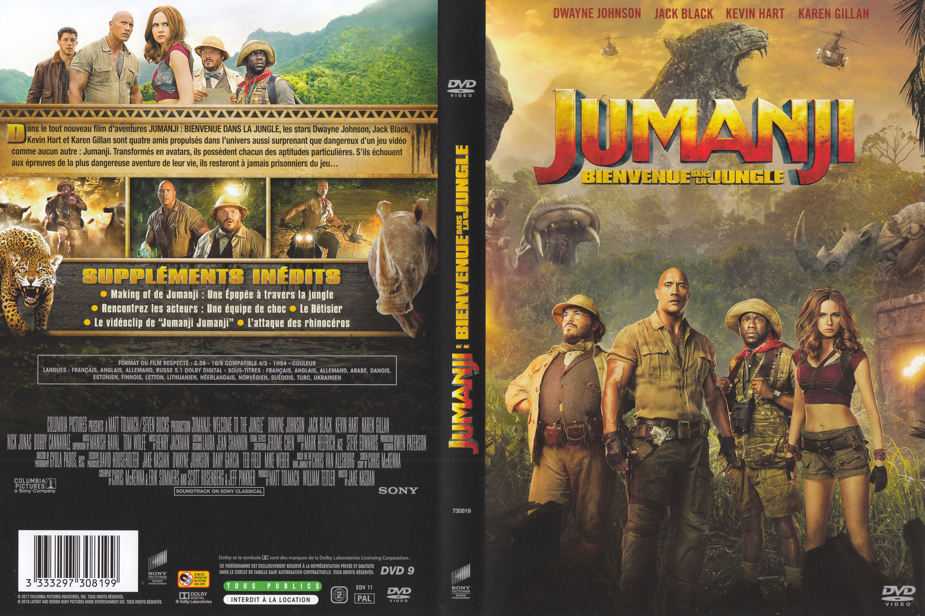 Jaquette DVD Jumanji Bienvenue dans la jungle
