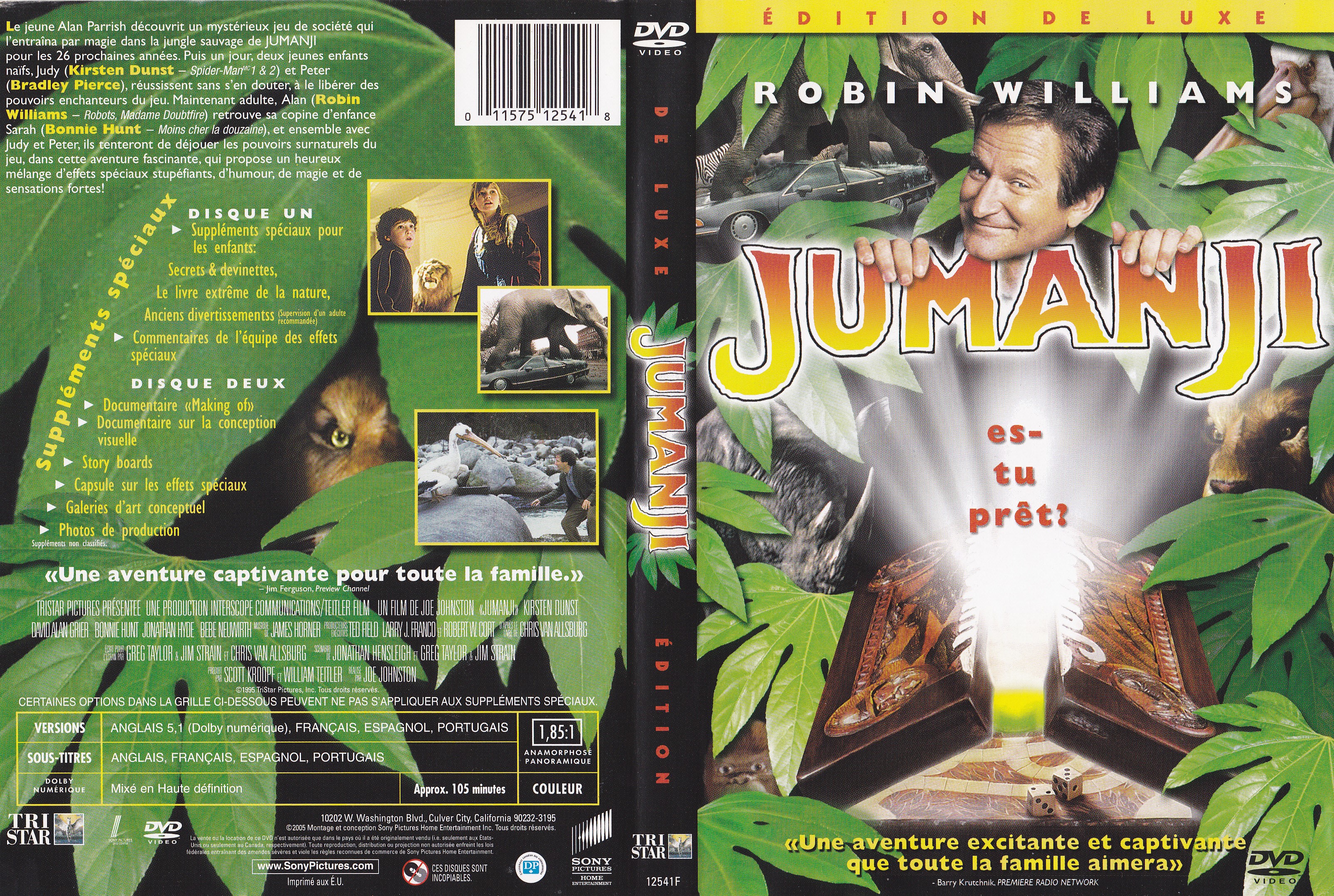 Jaquette DVD Jumanji (Canadienne)