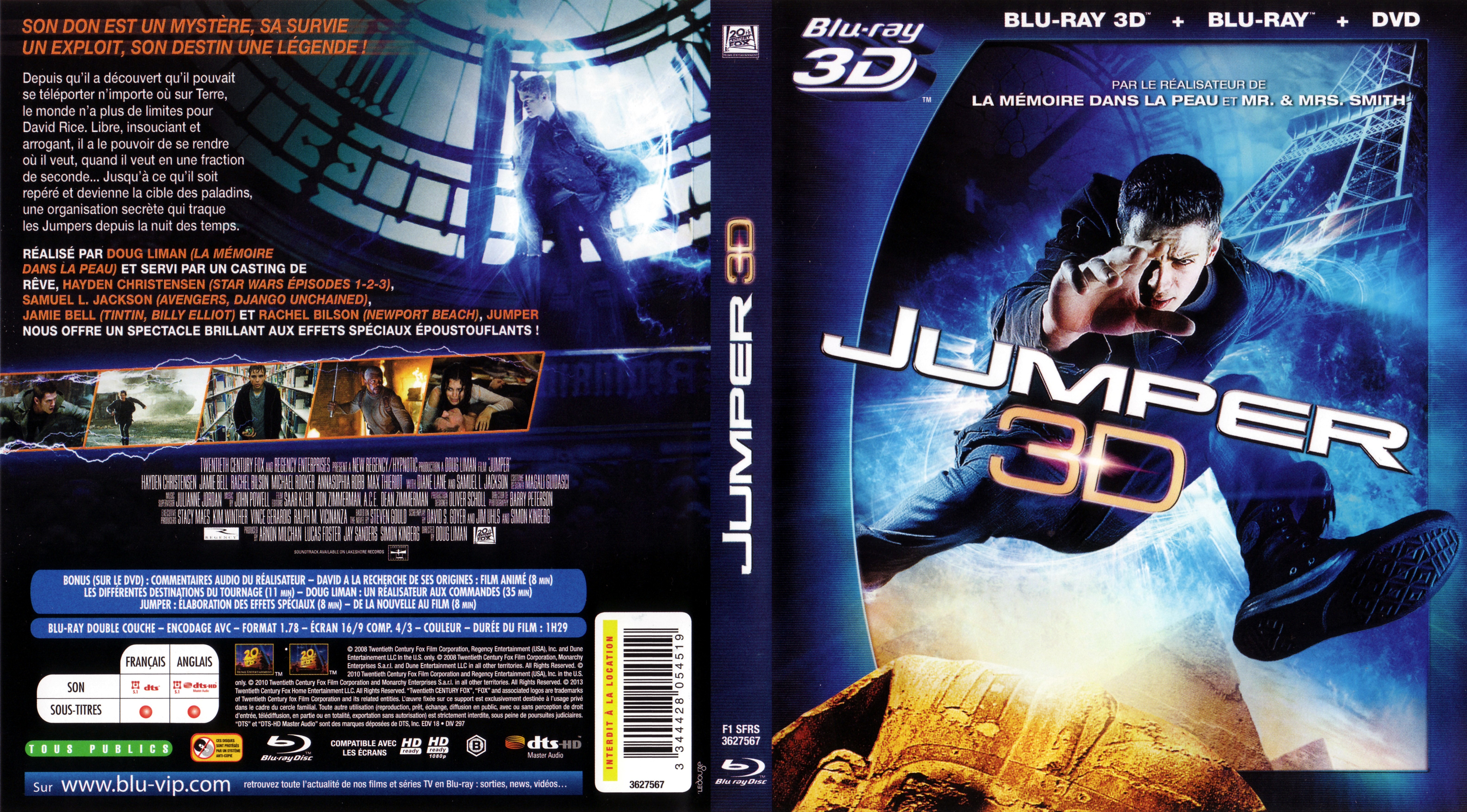 Jaquette DVD Jumper 3D (BLU-RAY)