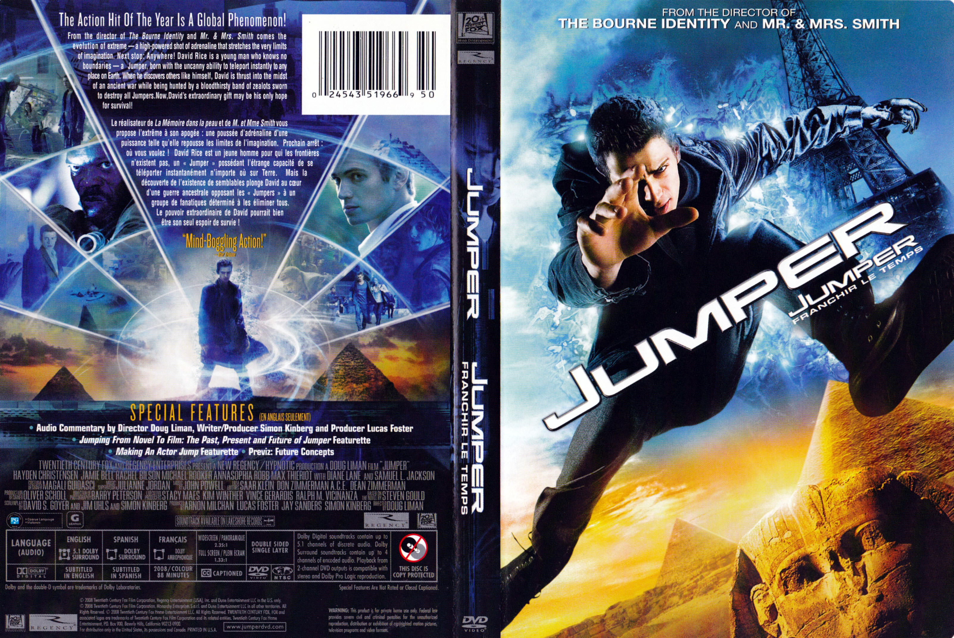 Jaquette DVD Jumper - Jumper Franchir le temps (Canadienne)