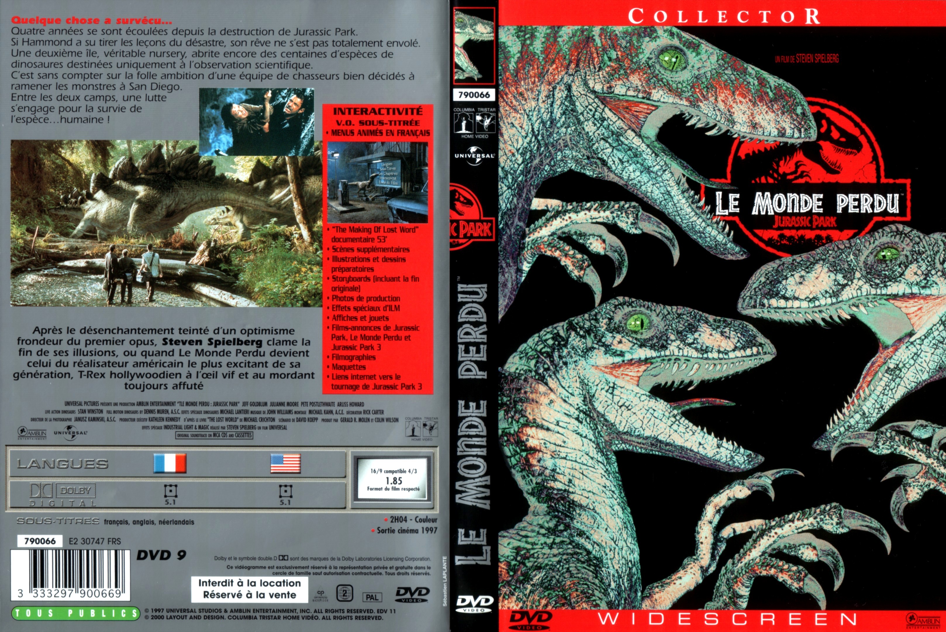 Jaquette DVD Jurassic Park 2 v2