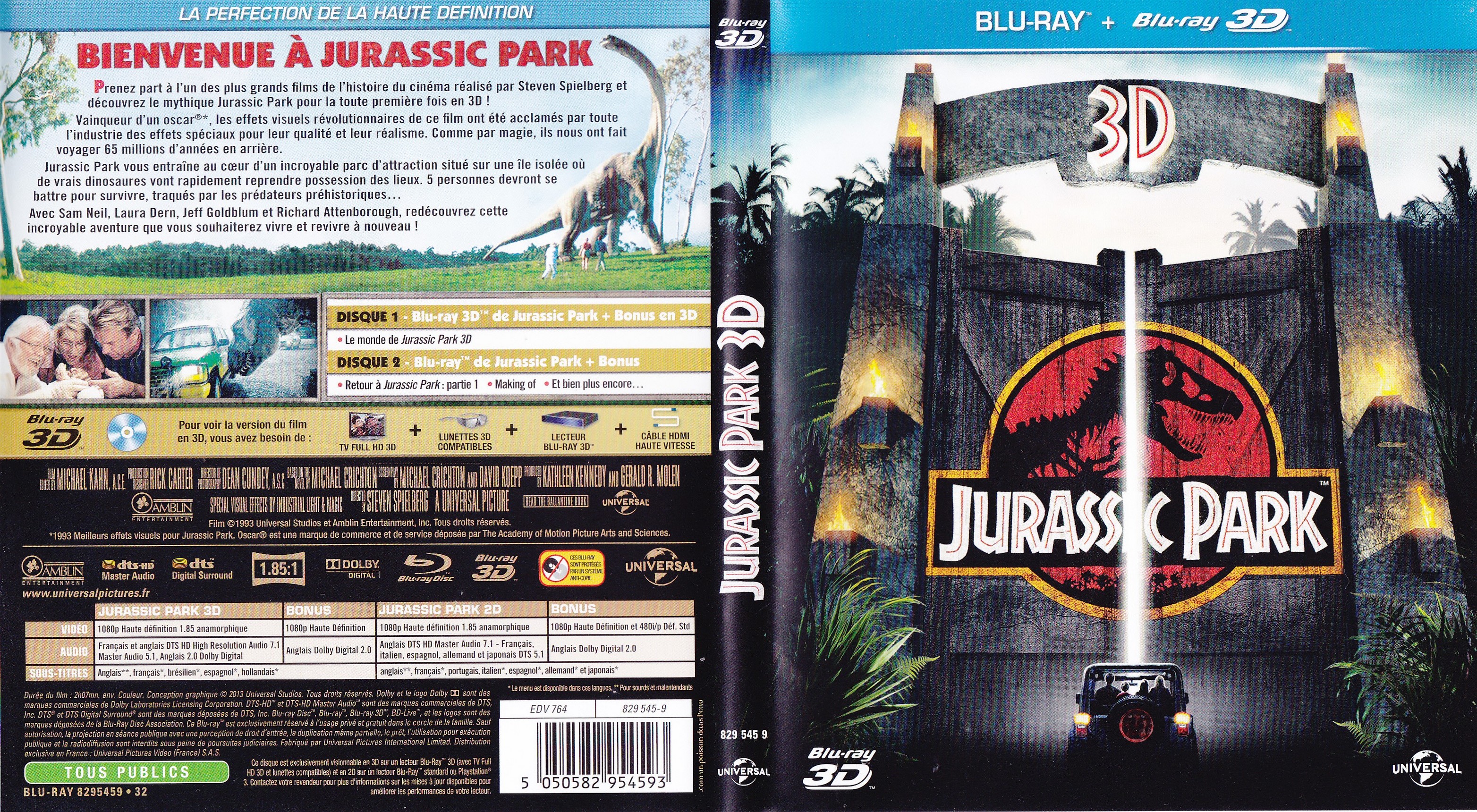 Jaquette DVD Jurassic Park 3D (BLU-RAY)