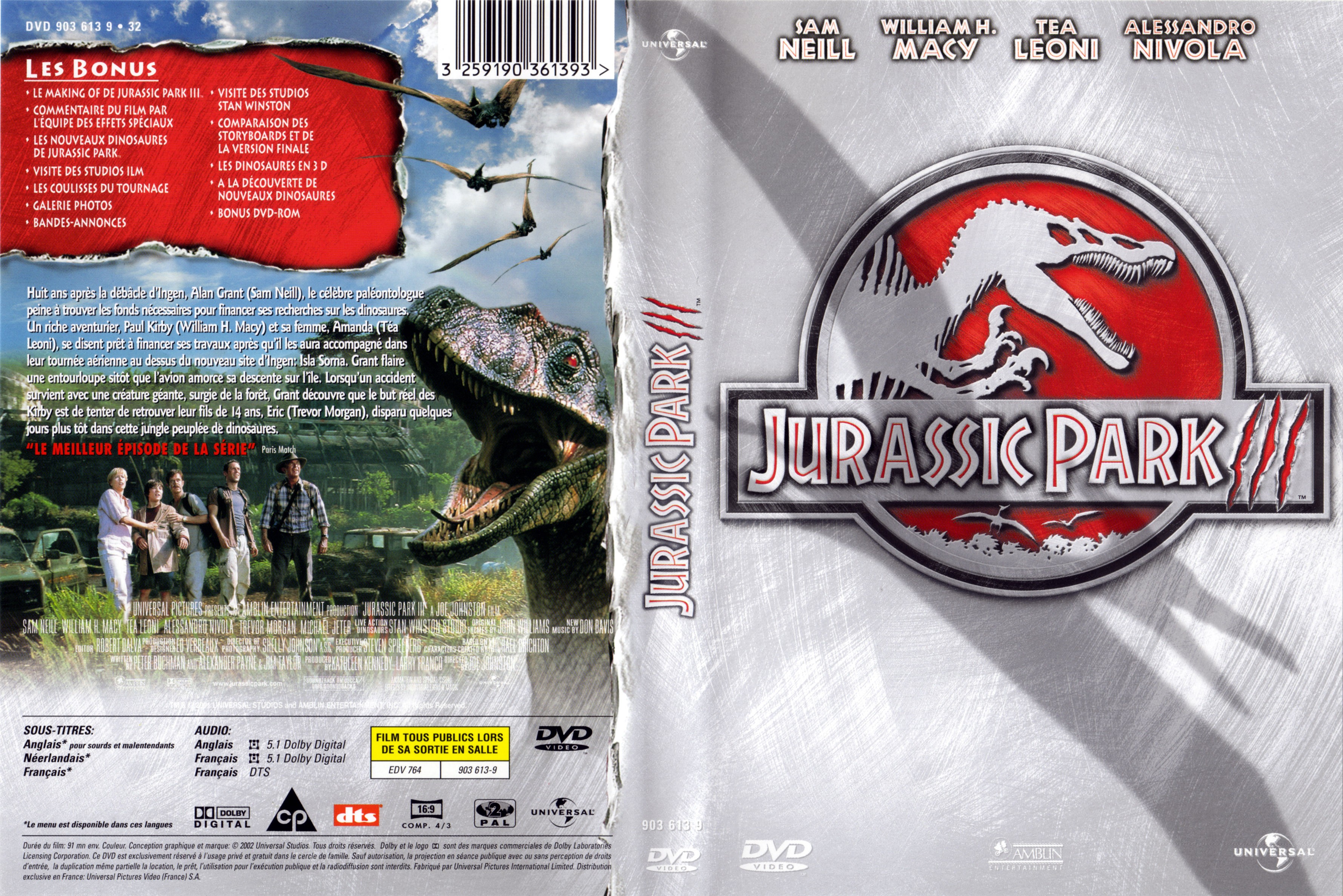 Jaquette DVD Jurassic Park 3 v2