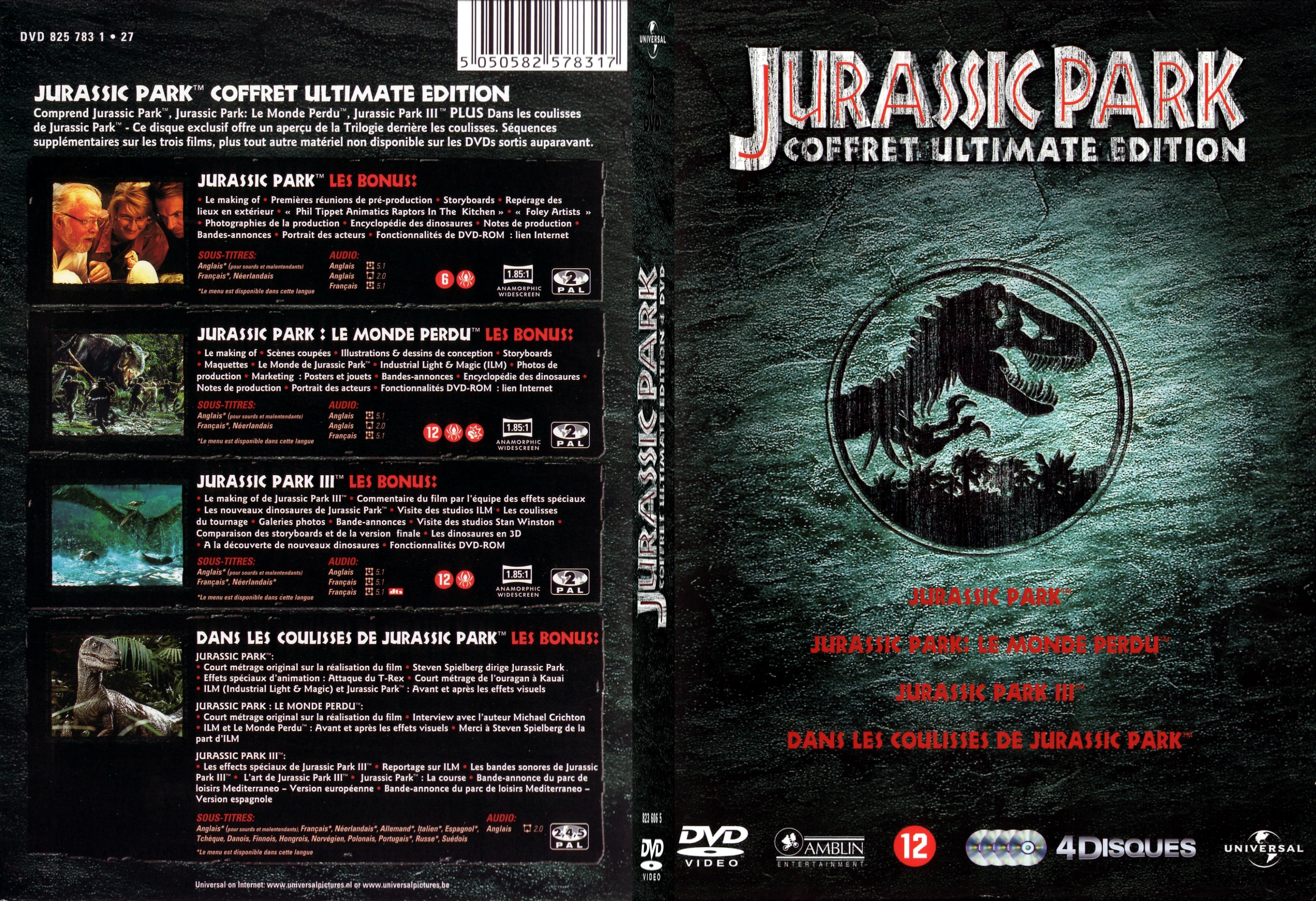 Jaquette DVD Jurassic Park Ultimate - SLIM
