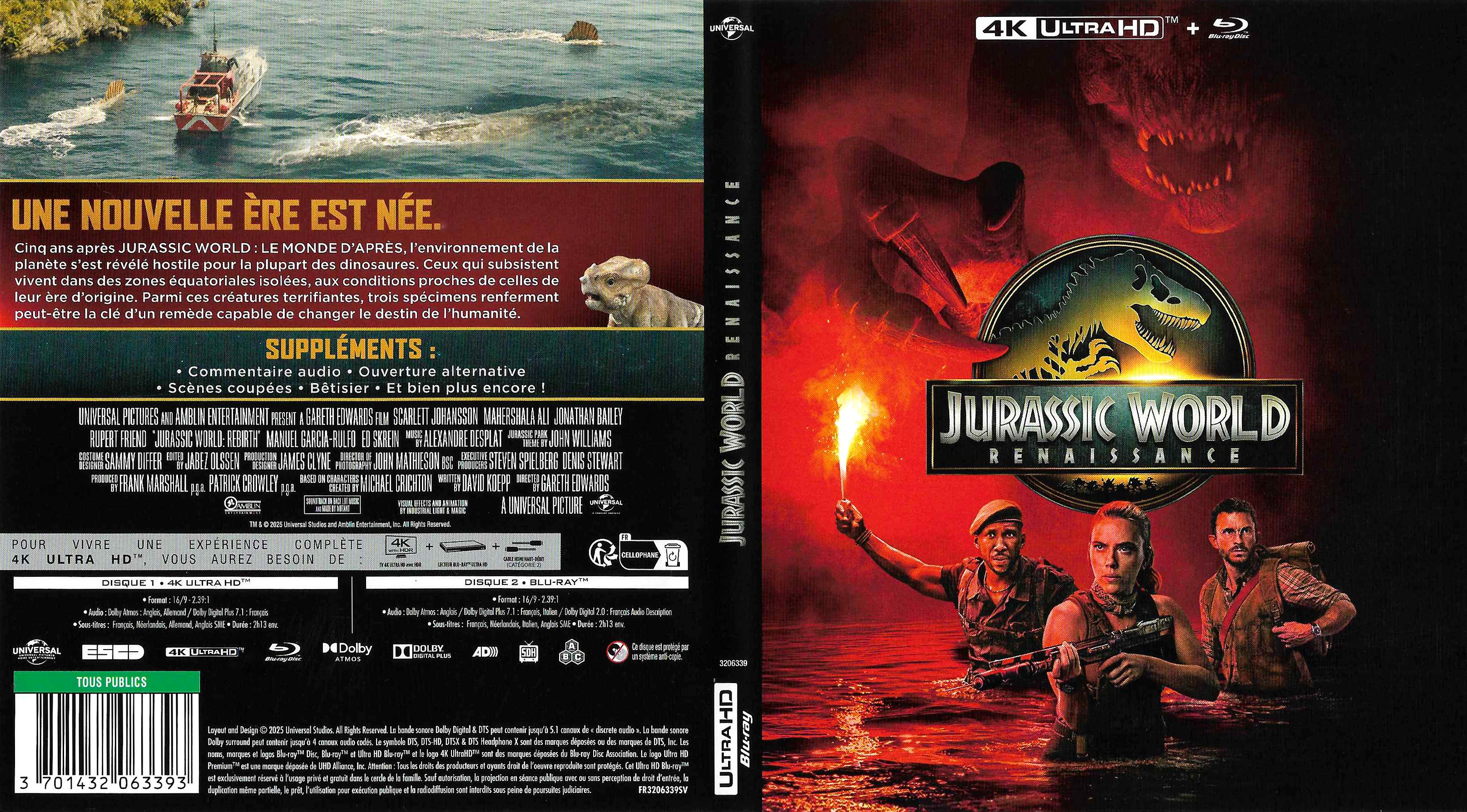 Jaquette DVD Jurassic World Renaissance 4K (BLU-RAY)