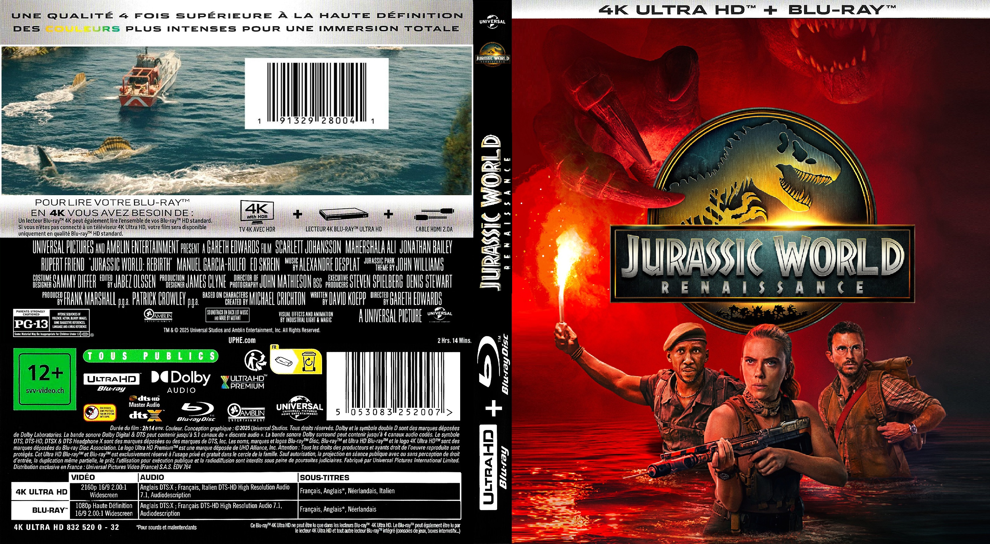Jaquette DVD Jurassic World Renaissance custom 4K (BLU-RAY)