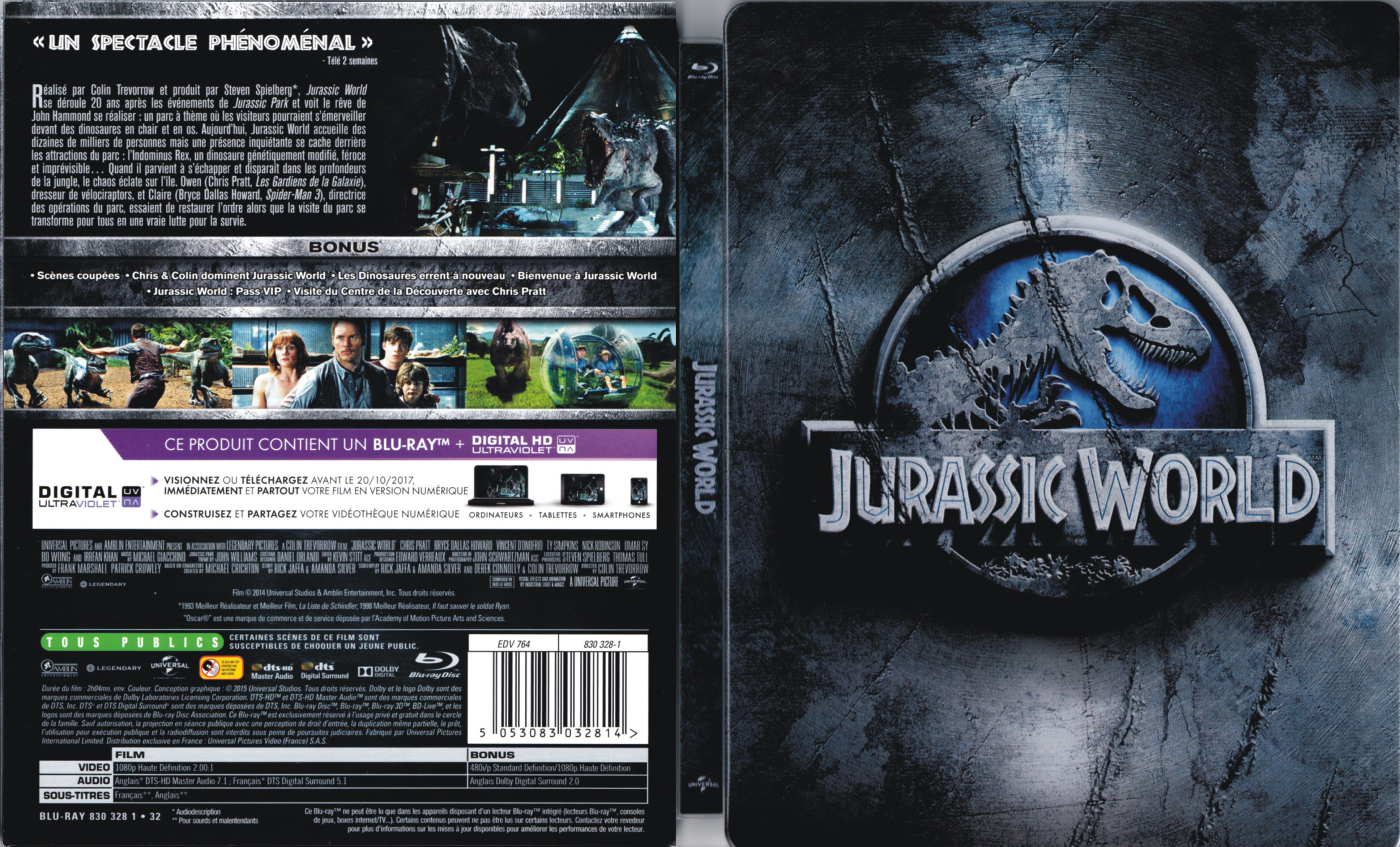 Jaquette DVD Jurassic World (BLU-RAY) v2