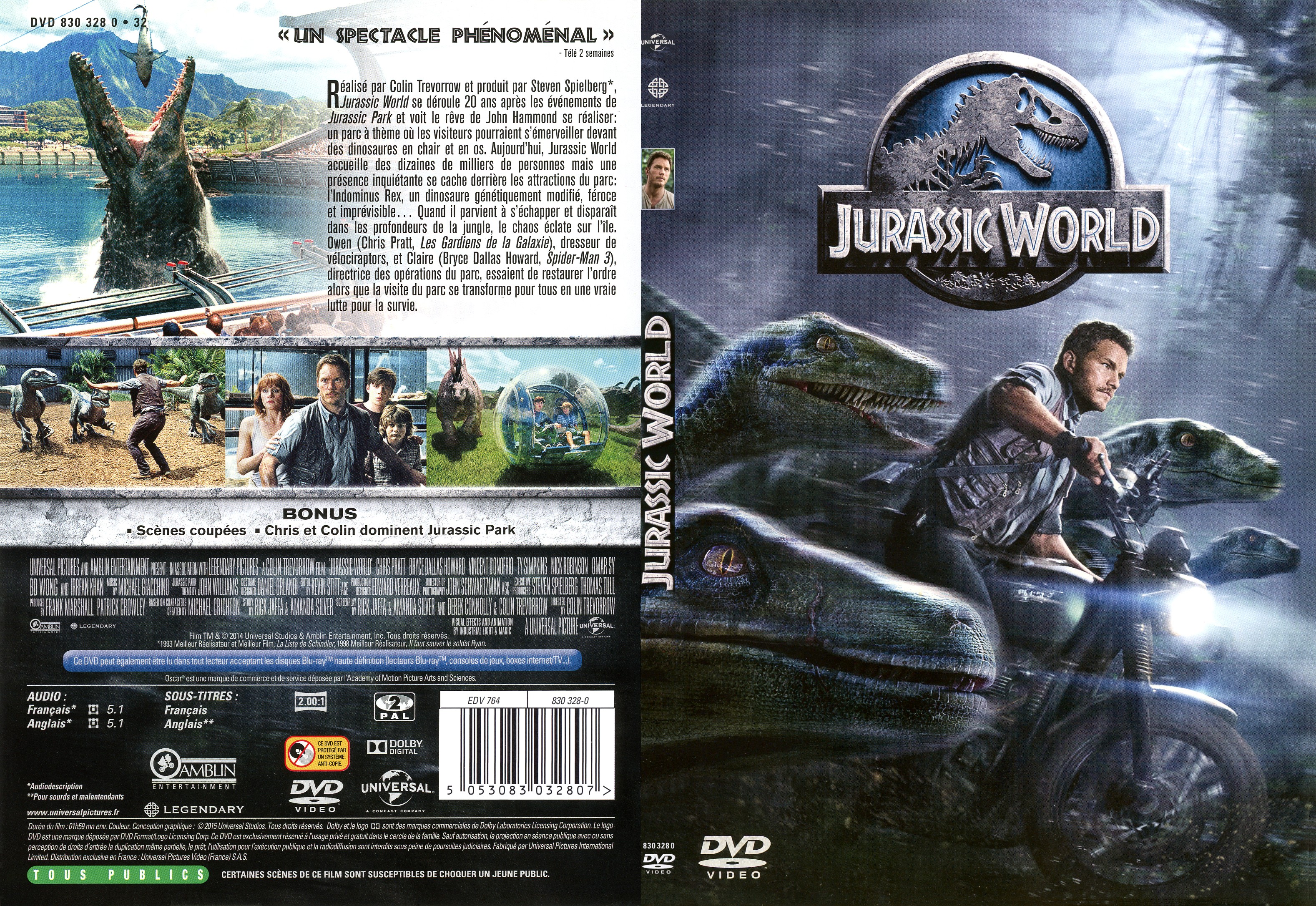Jaquette DVD Jurassic World - SLIM