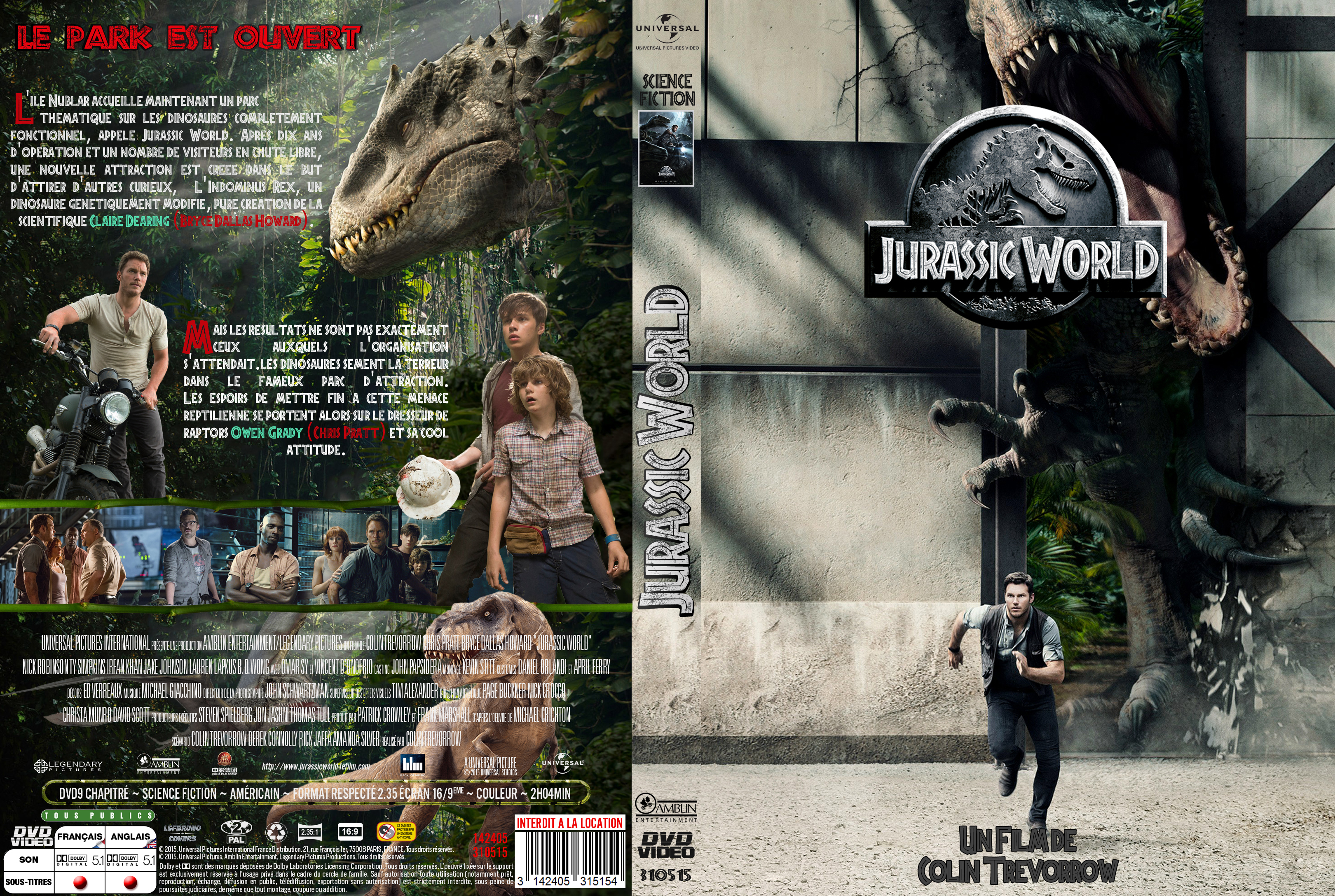 Jaquette DVD Jurassic World custom
