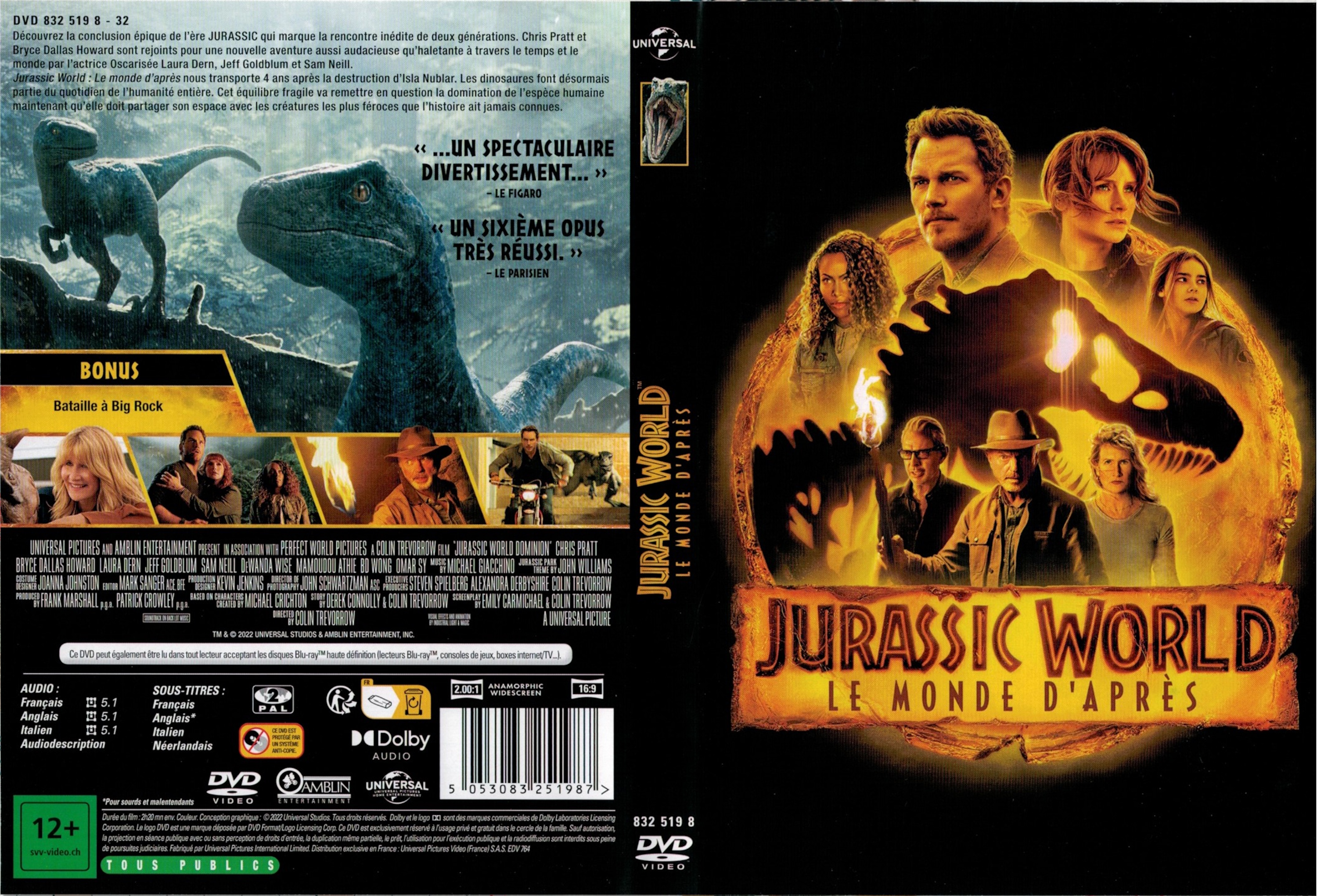 Jaquette DVD Jurassic World le monde d