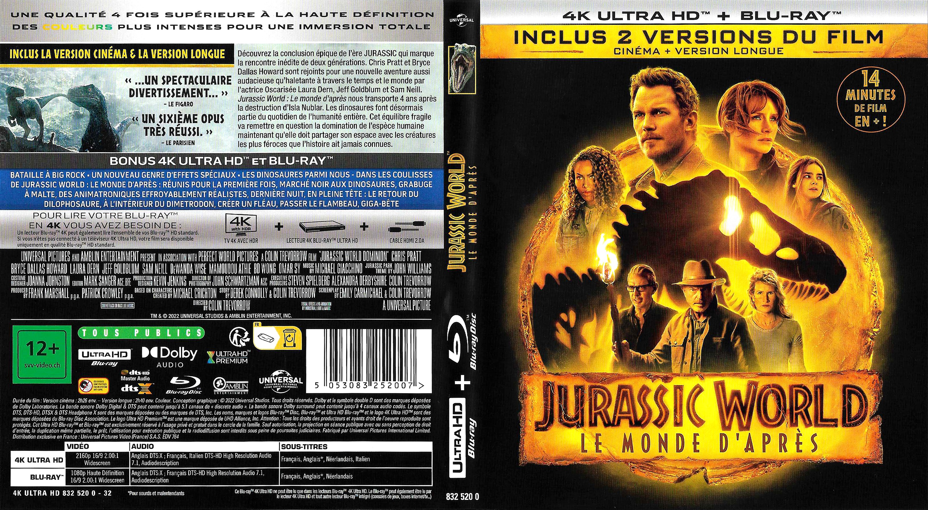 Jaquette DVD Jurassic World le monde d