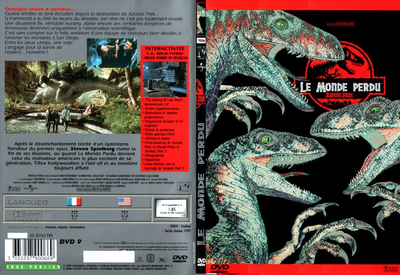 Jaquette DVD Jurassic park 2 - SLIM