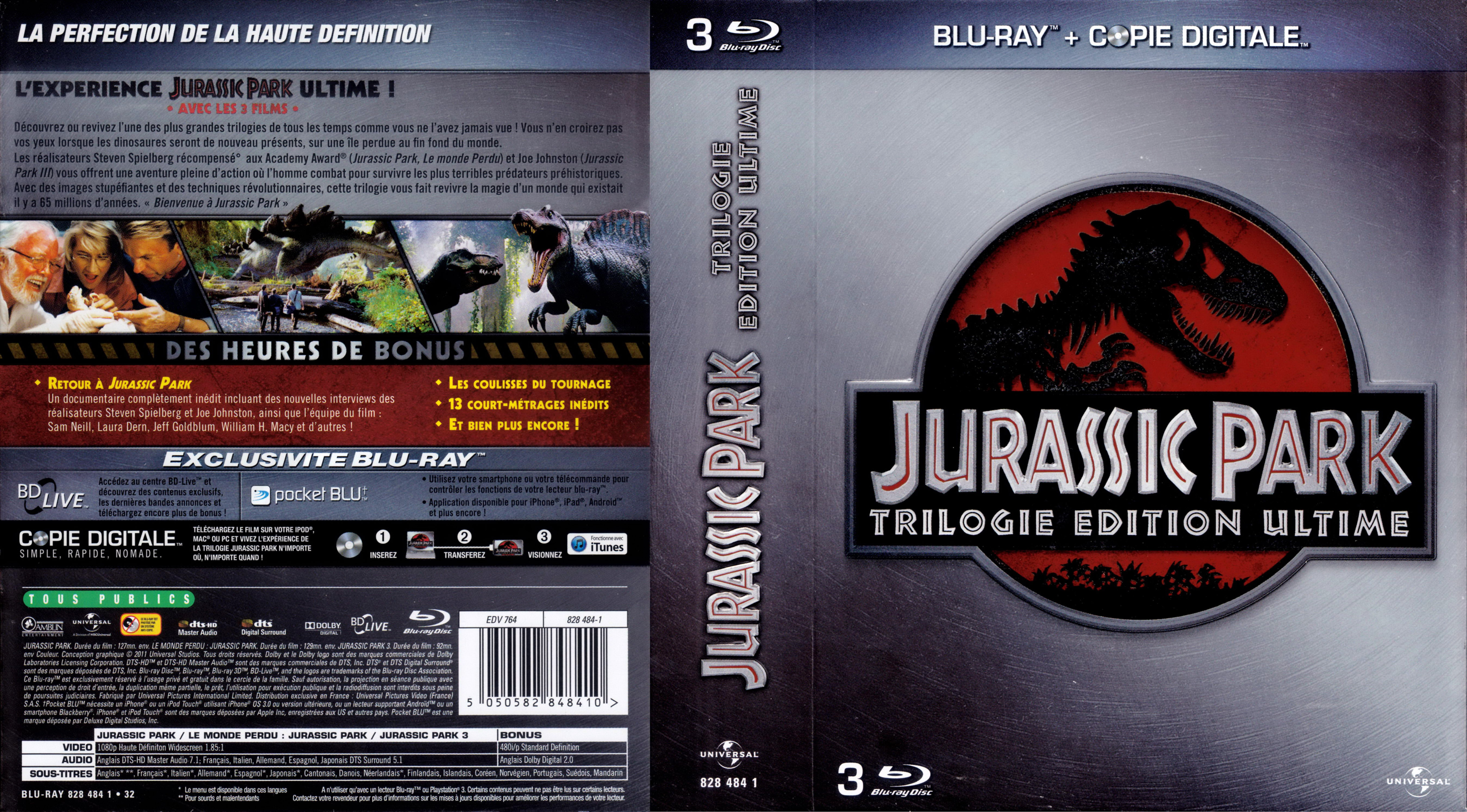 Jaquette DVD Jurassic park Trilogy (BLU-RAY)