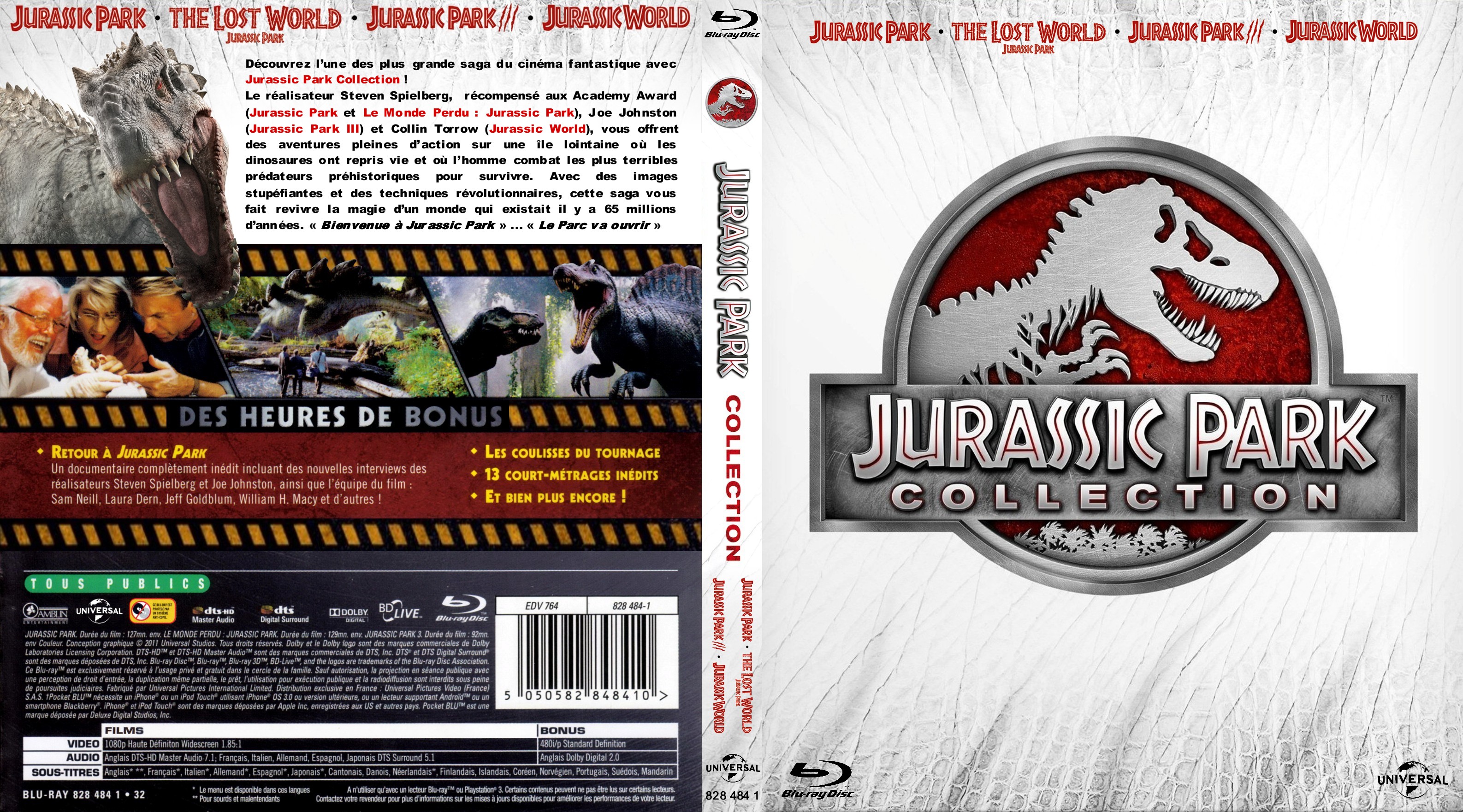 Jaquette DVD Jurassic park collection (BLU-RAY) custom