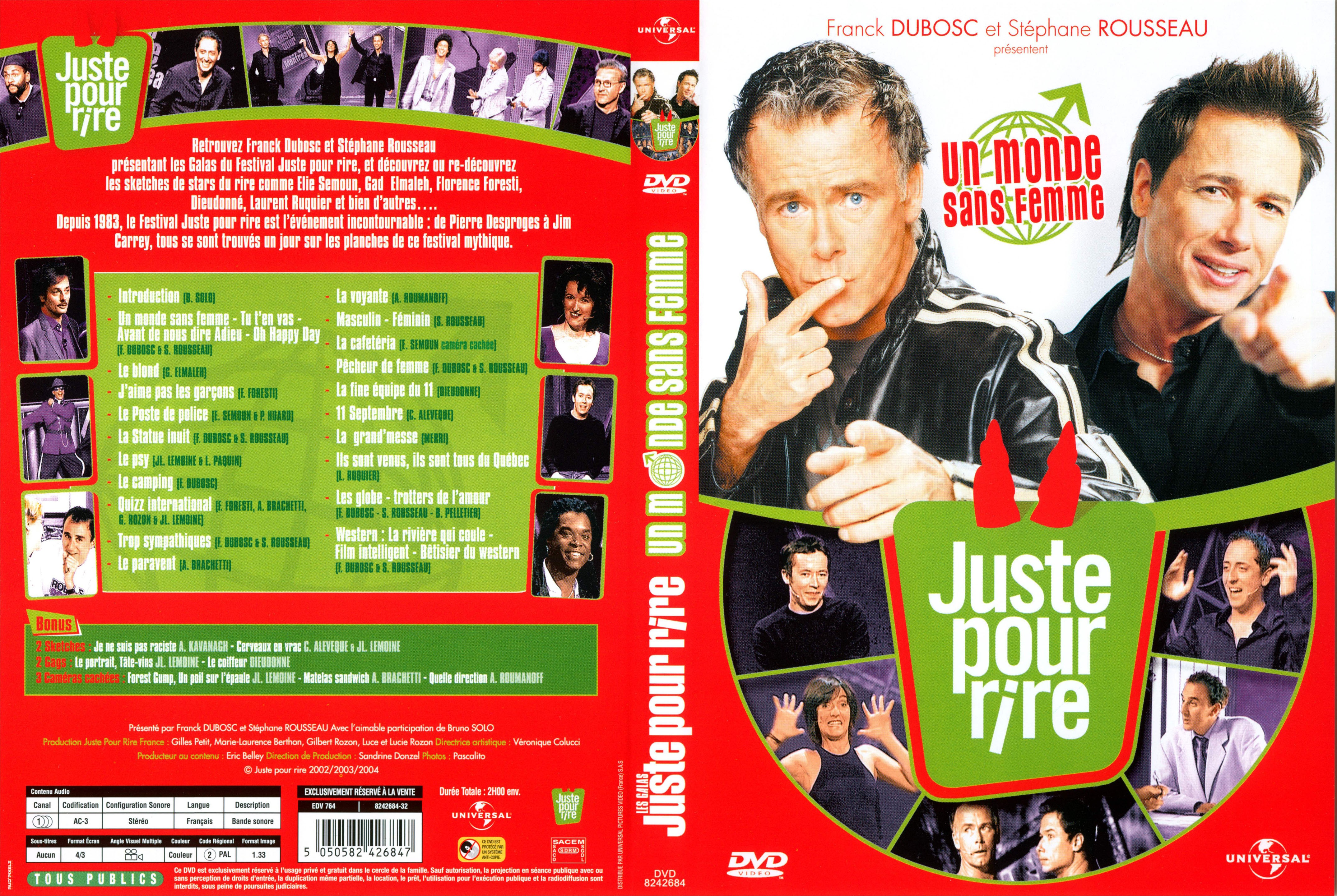 Jaquette DVD Juste pour rire - un monde sans femme