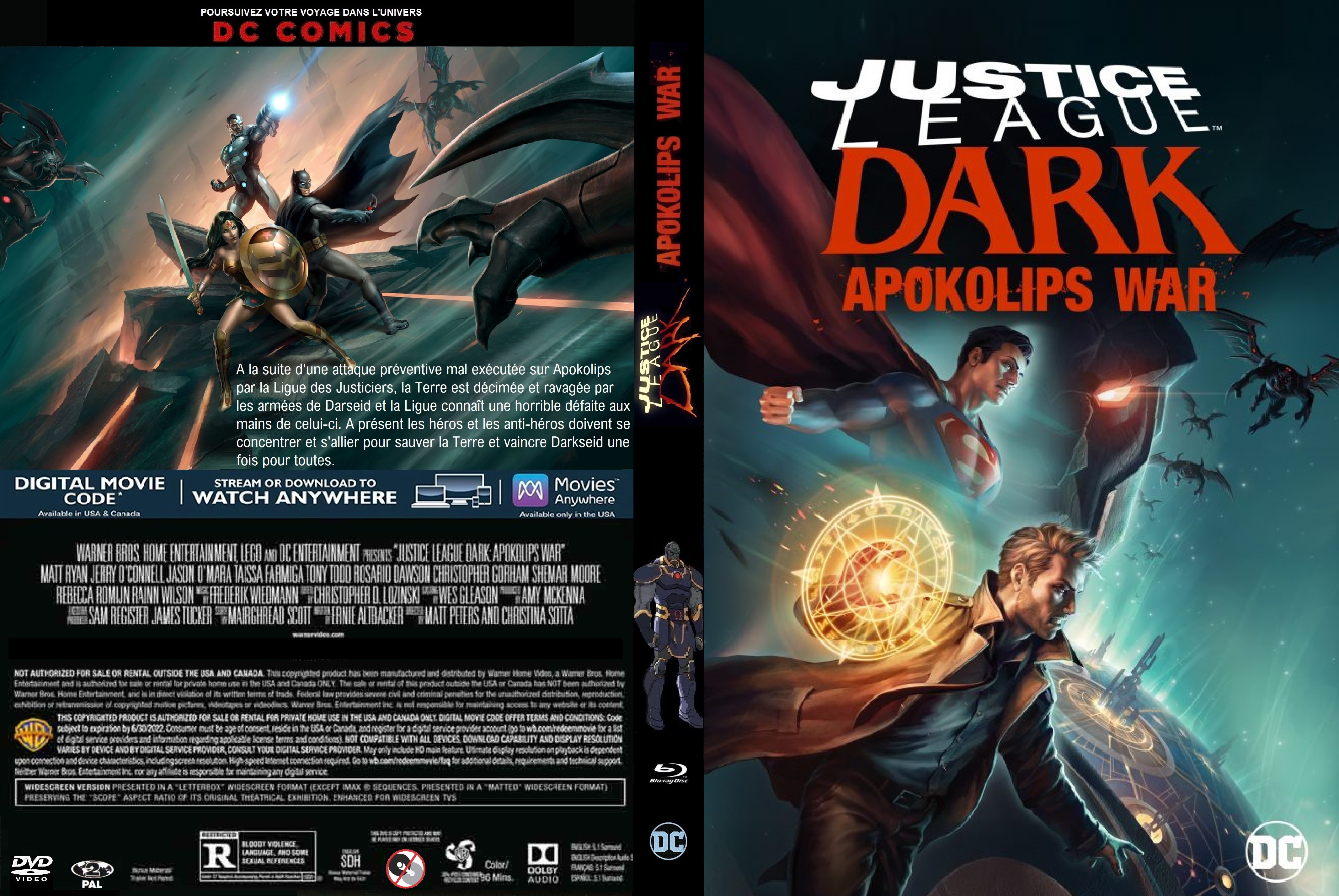 Jaquette DVD Justice League Dark Apokolips War custom