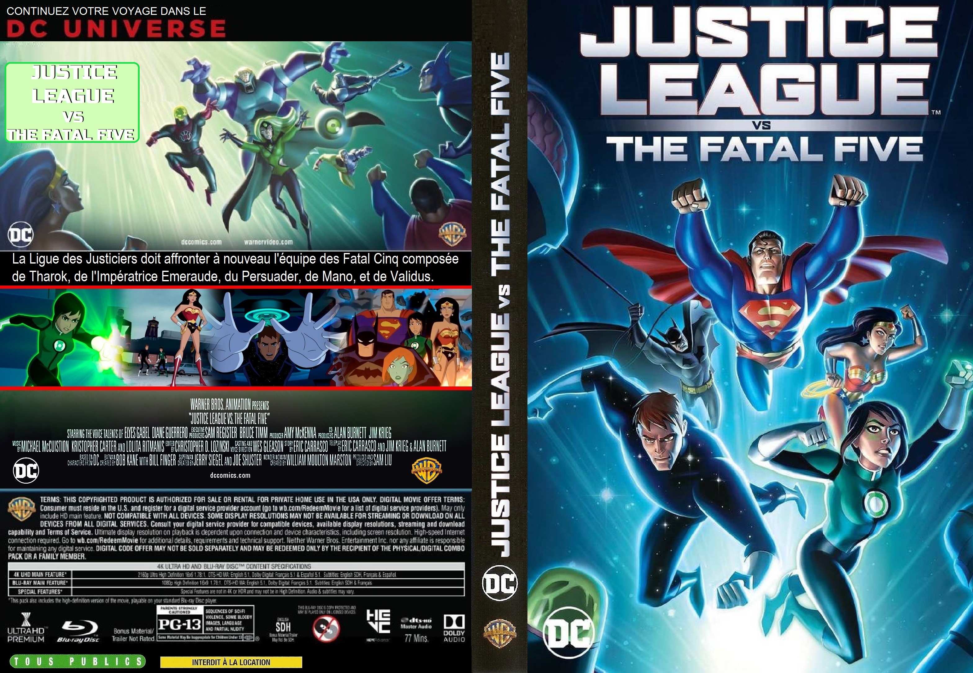 Jaquette DVD Justice League VS The Fatal Five custom