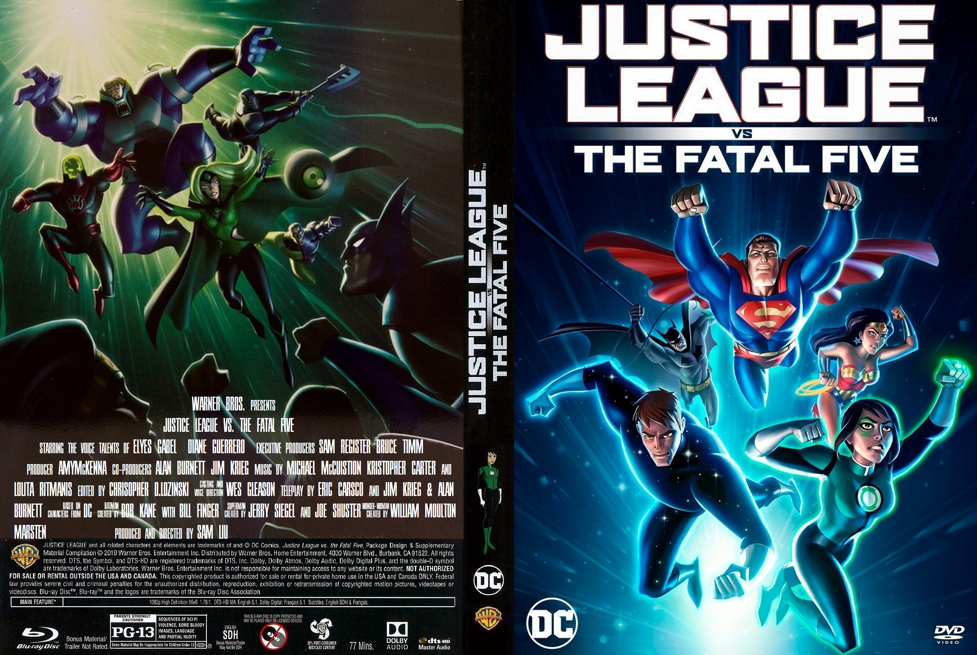 Jaquette DVD Justice League VS The Fatal Five custom v2