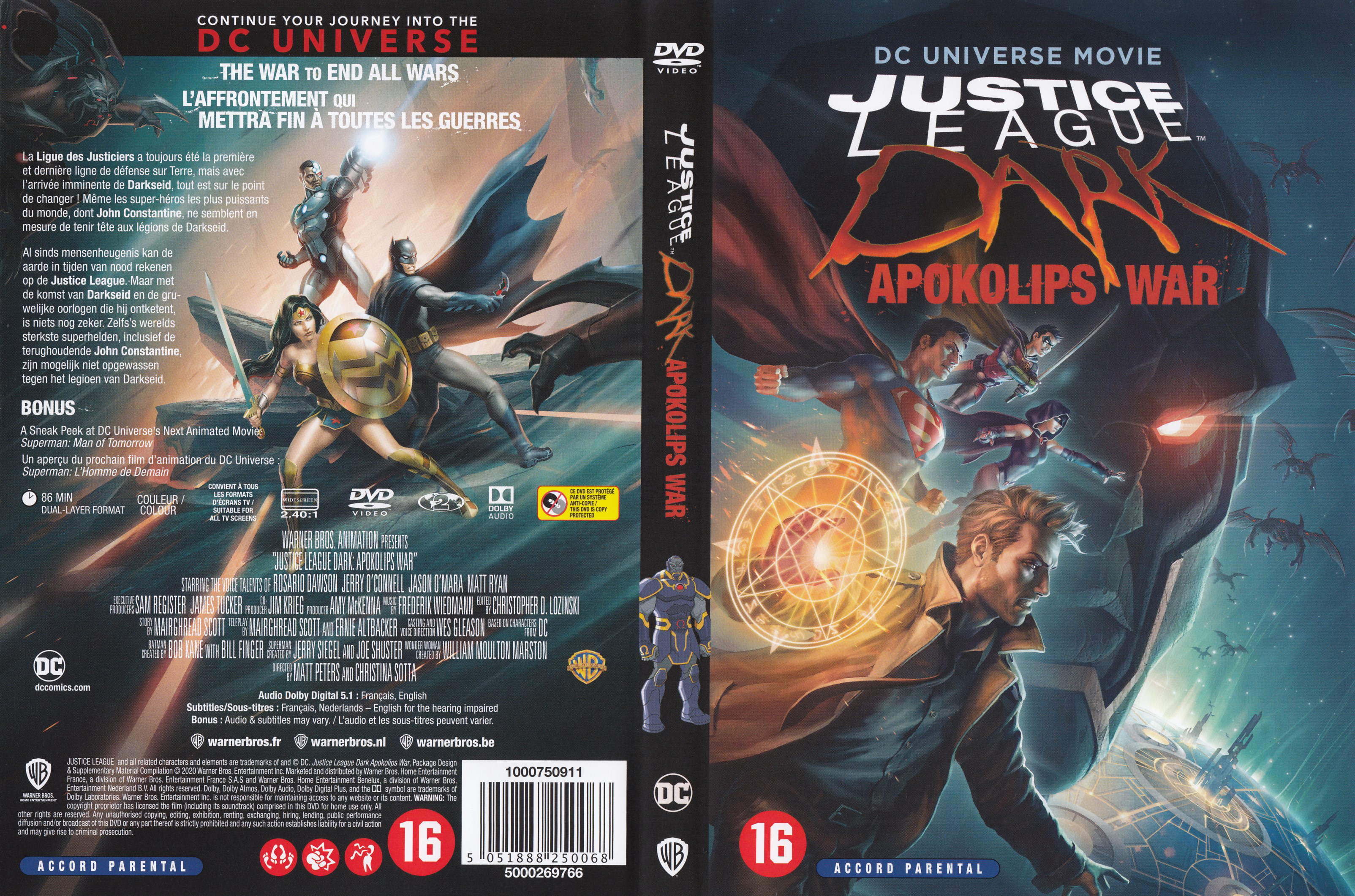 Jaquette DVD Justice League dark Apokolips war