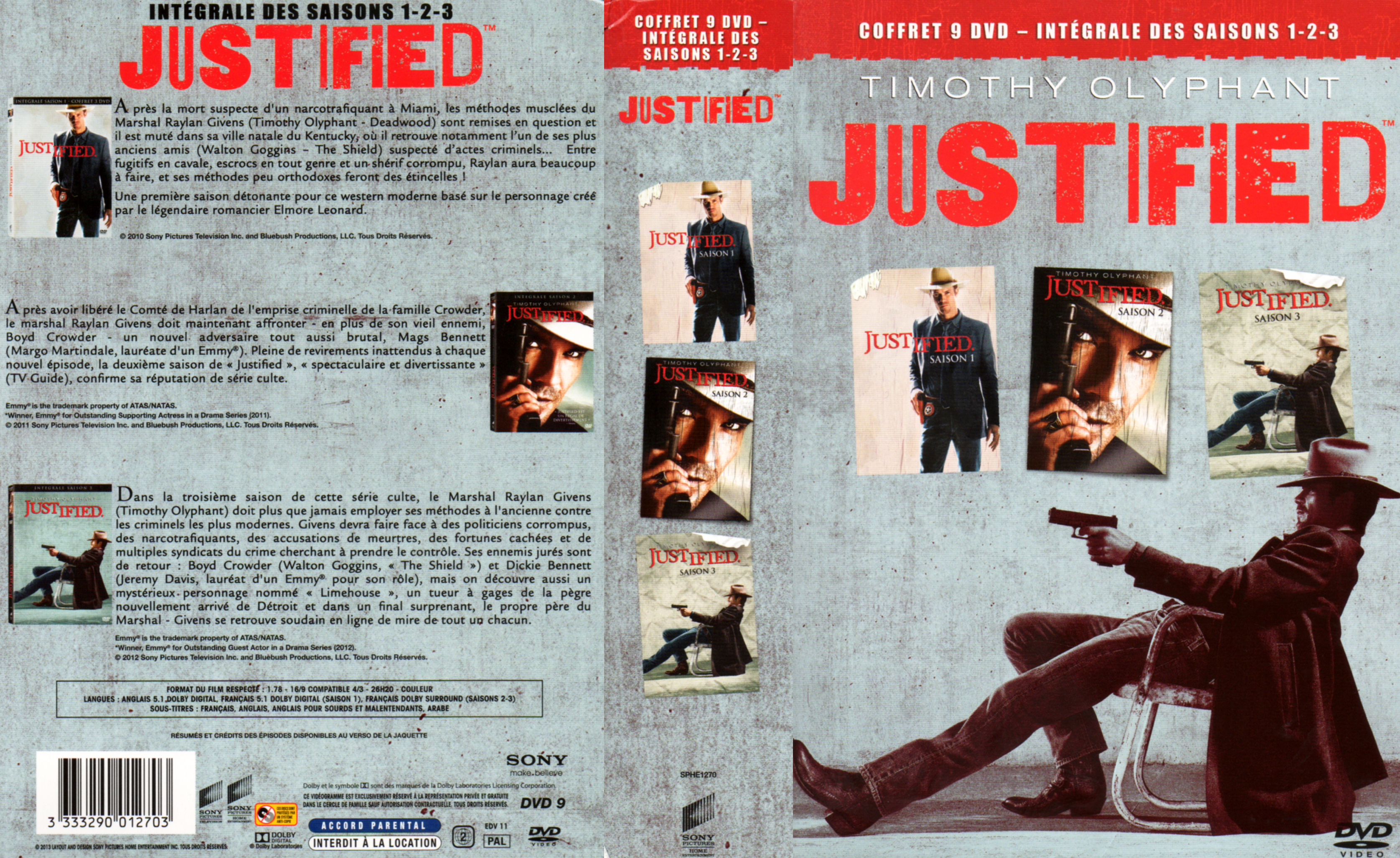 Jaquette DVD Justified Saison 1-3 COFFRET