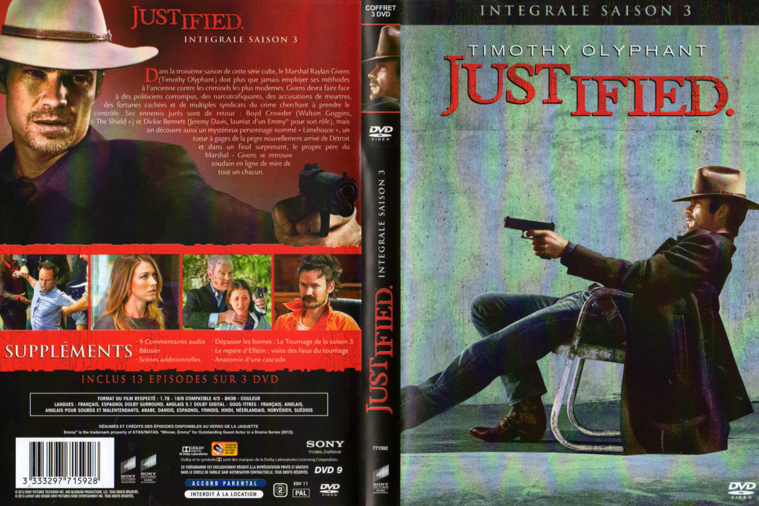 Jaquette DVD Justified Saison 3 COFFRET