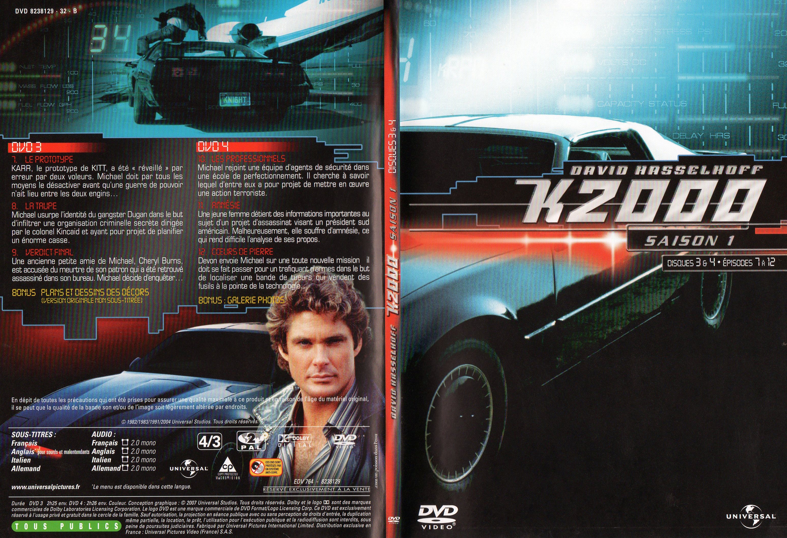 Jaquette DVD K2000 Saison 1 DVD 3 et 4