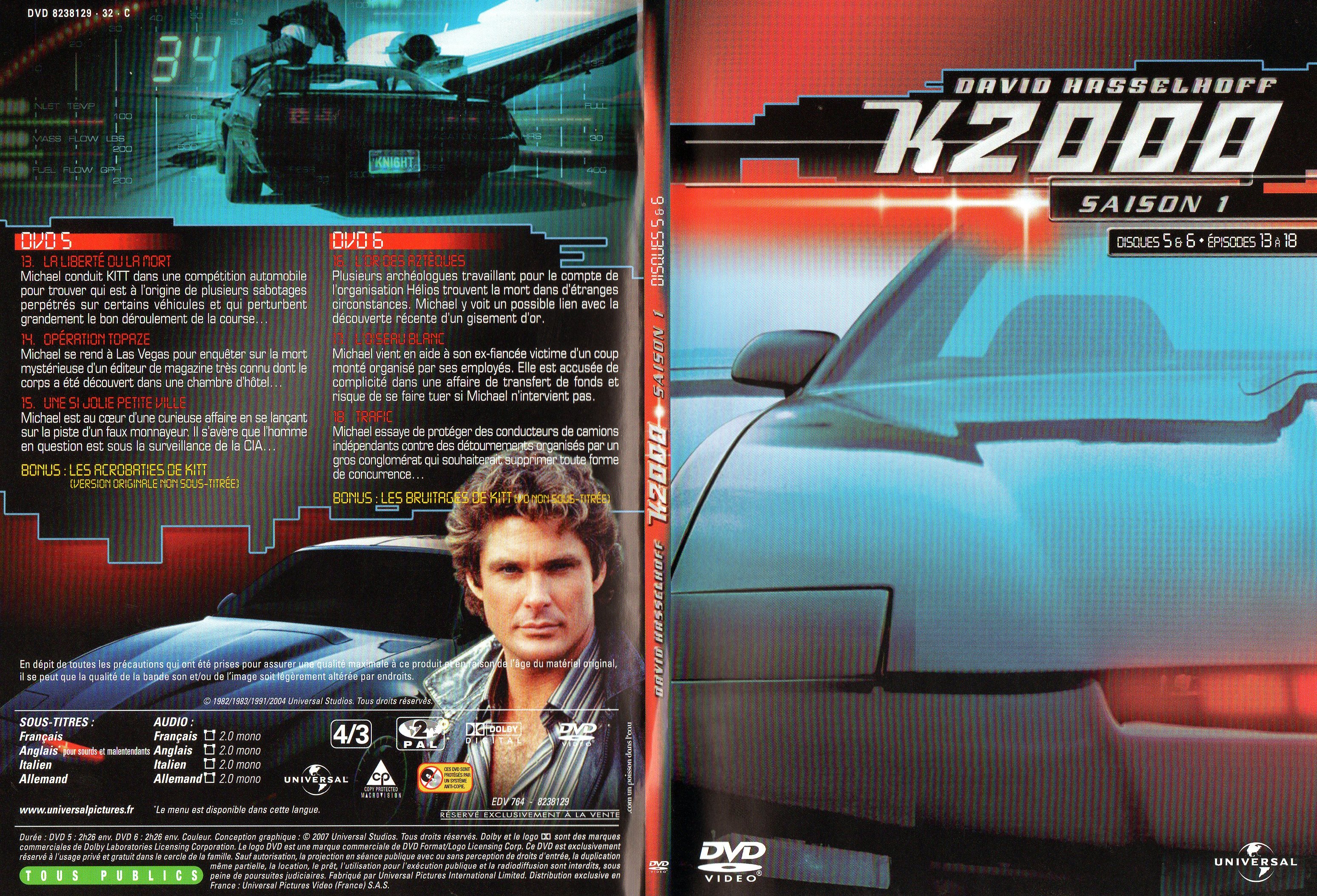 Jaquette DVD K2000 Saison 1 DVD 5 et 6