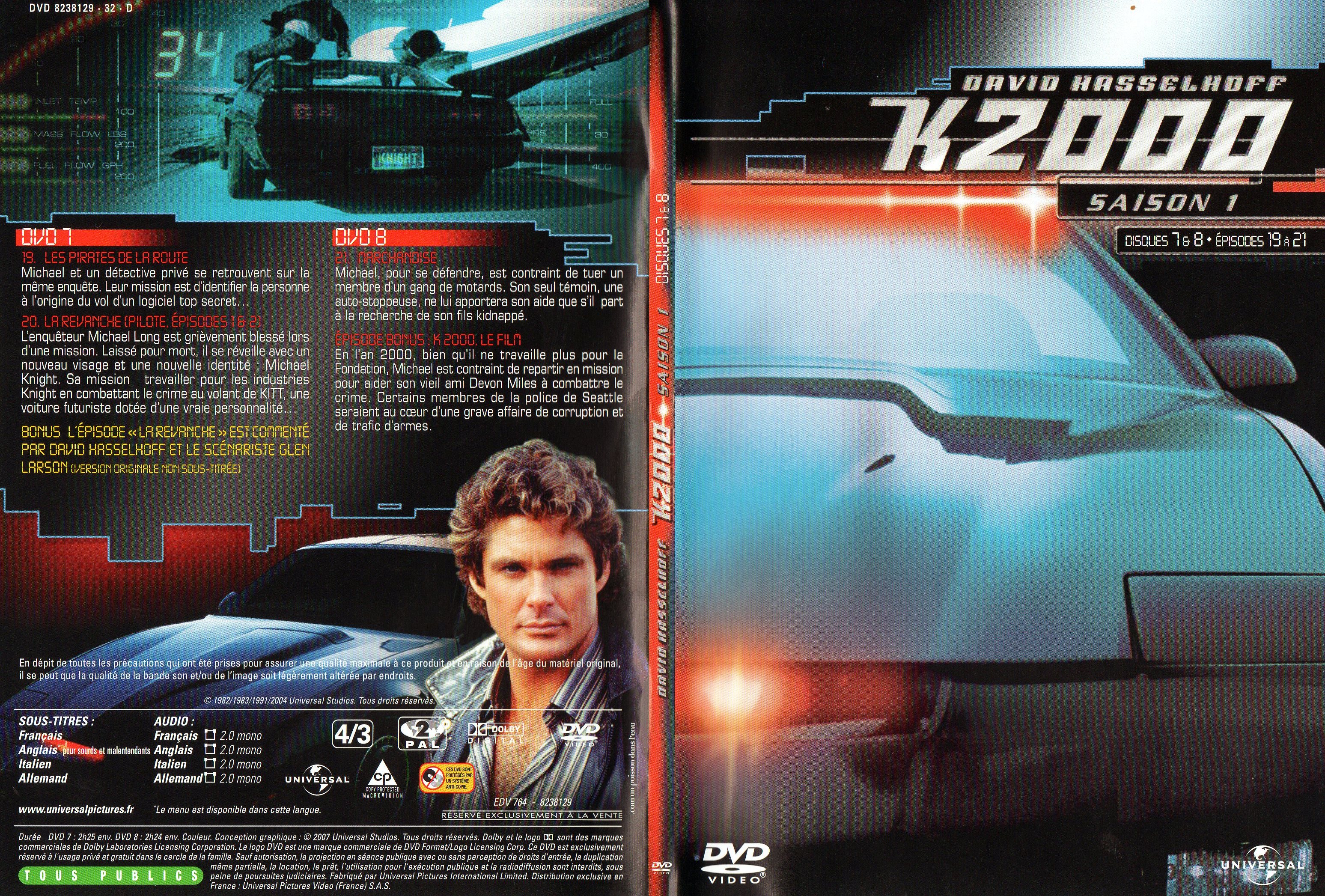 Jaquette DVD K2000 Saison 1 DVD 7 et 8