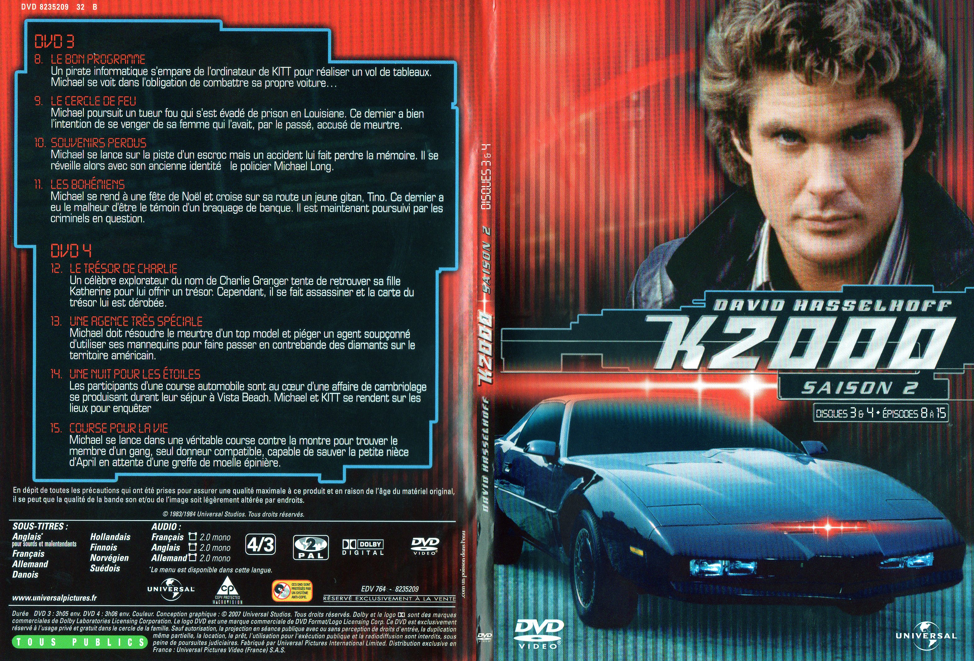 Jaquette DVD K2000 Saison 2 DVD 3 et 4