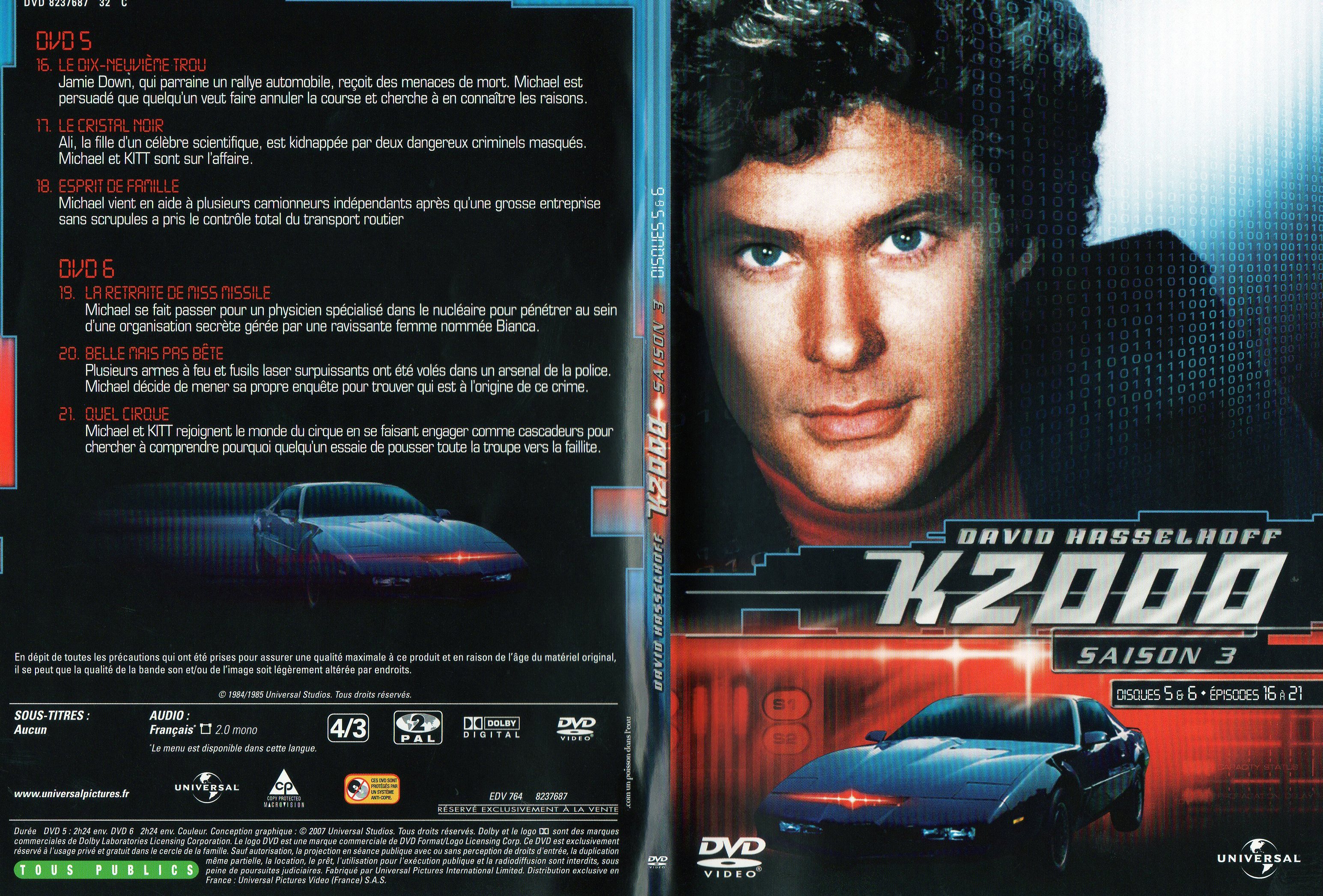 Jaquette DVD K2000 Saison 3 DVD 5 et 6