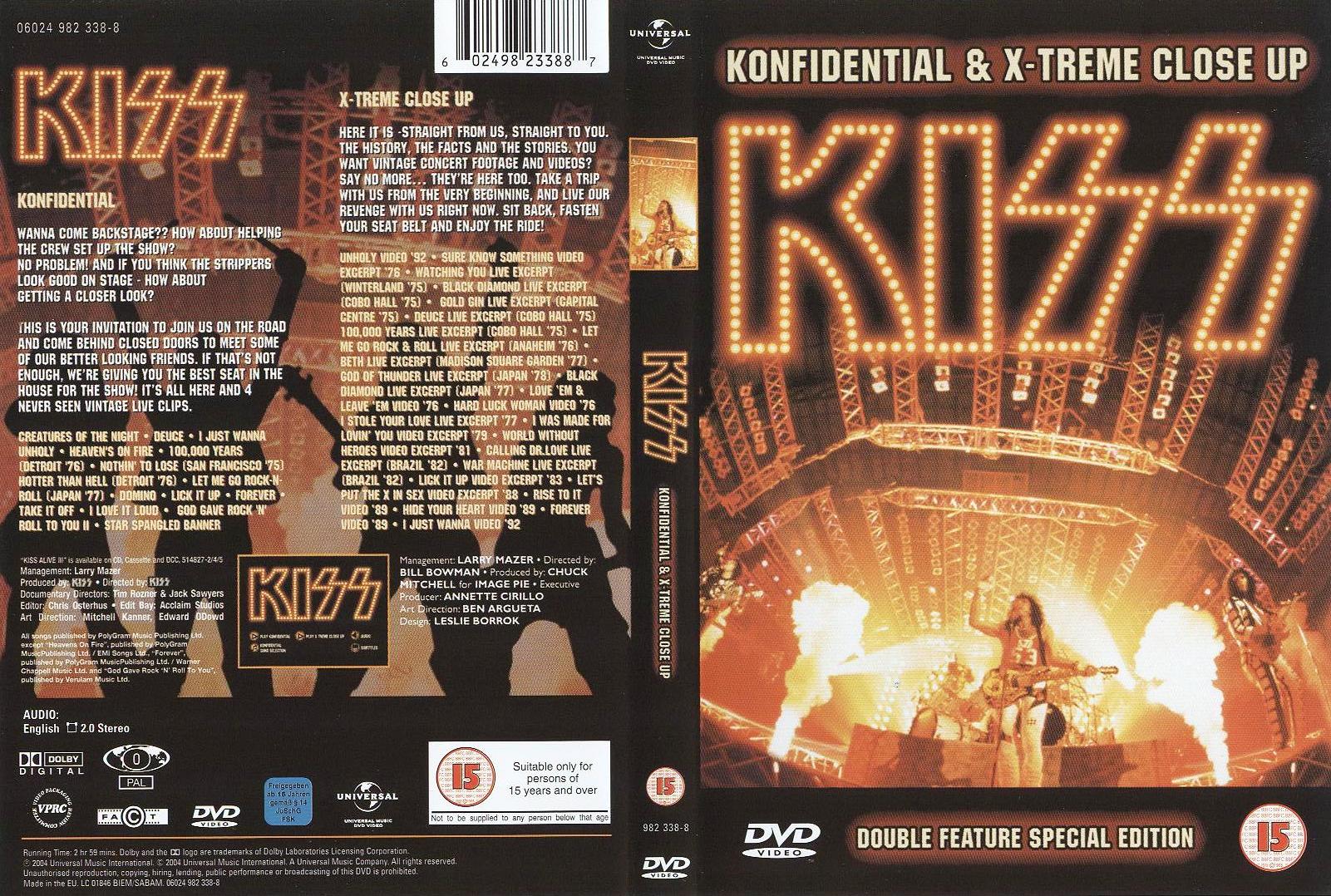 Jaquette DVD KISS - Konfidential & X-Treme close up