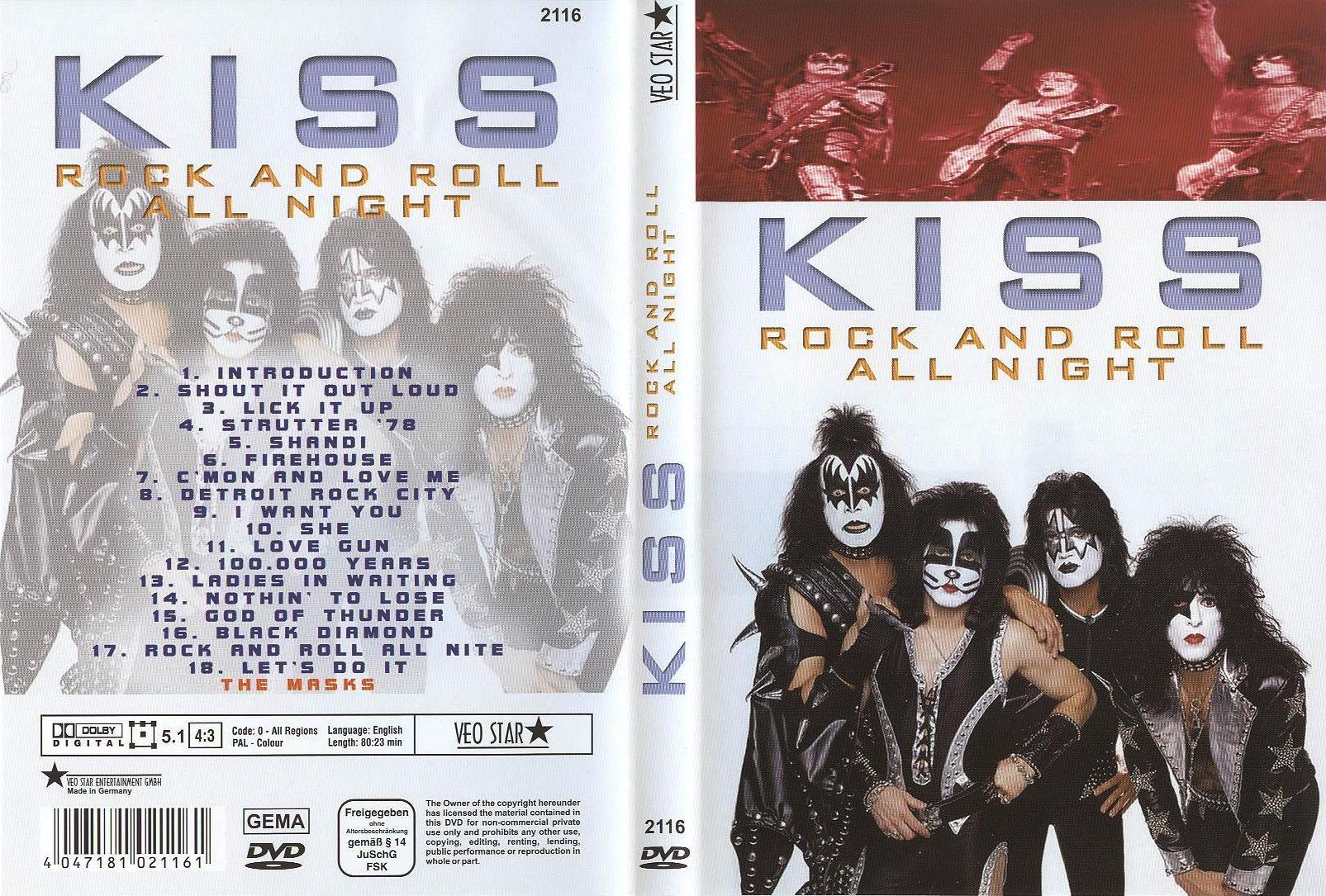 Jaquette DVD KISS - Rock and roll all night