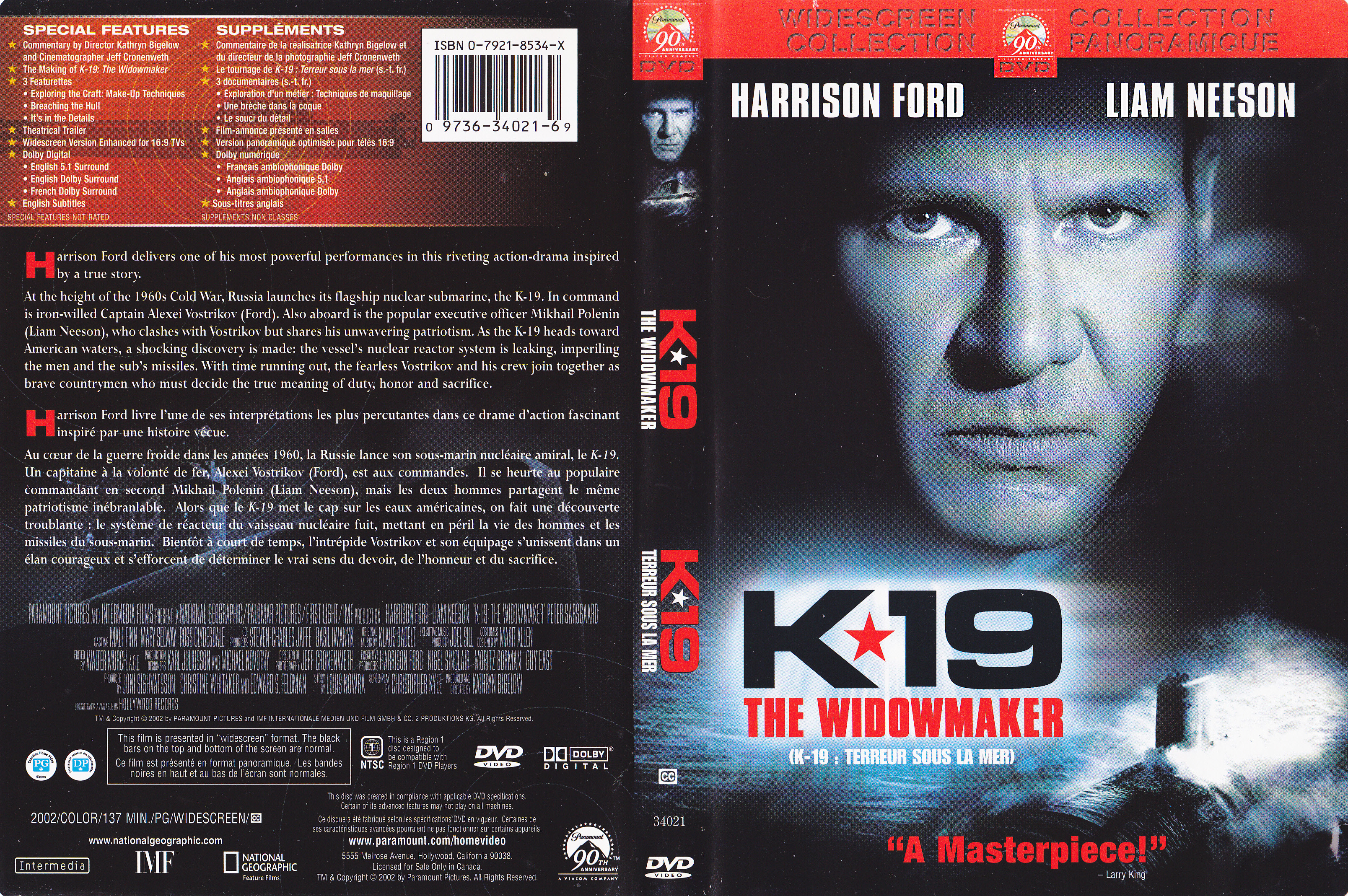 Jaquette DVD K-19 terreur sous mer - K-19 The windowmaker (Canadienne)