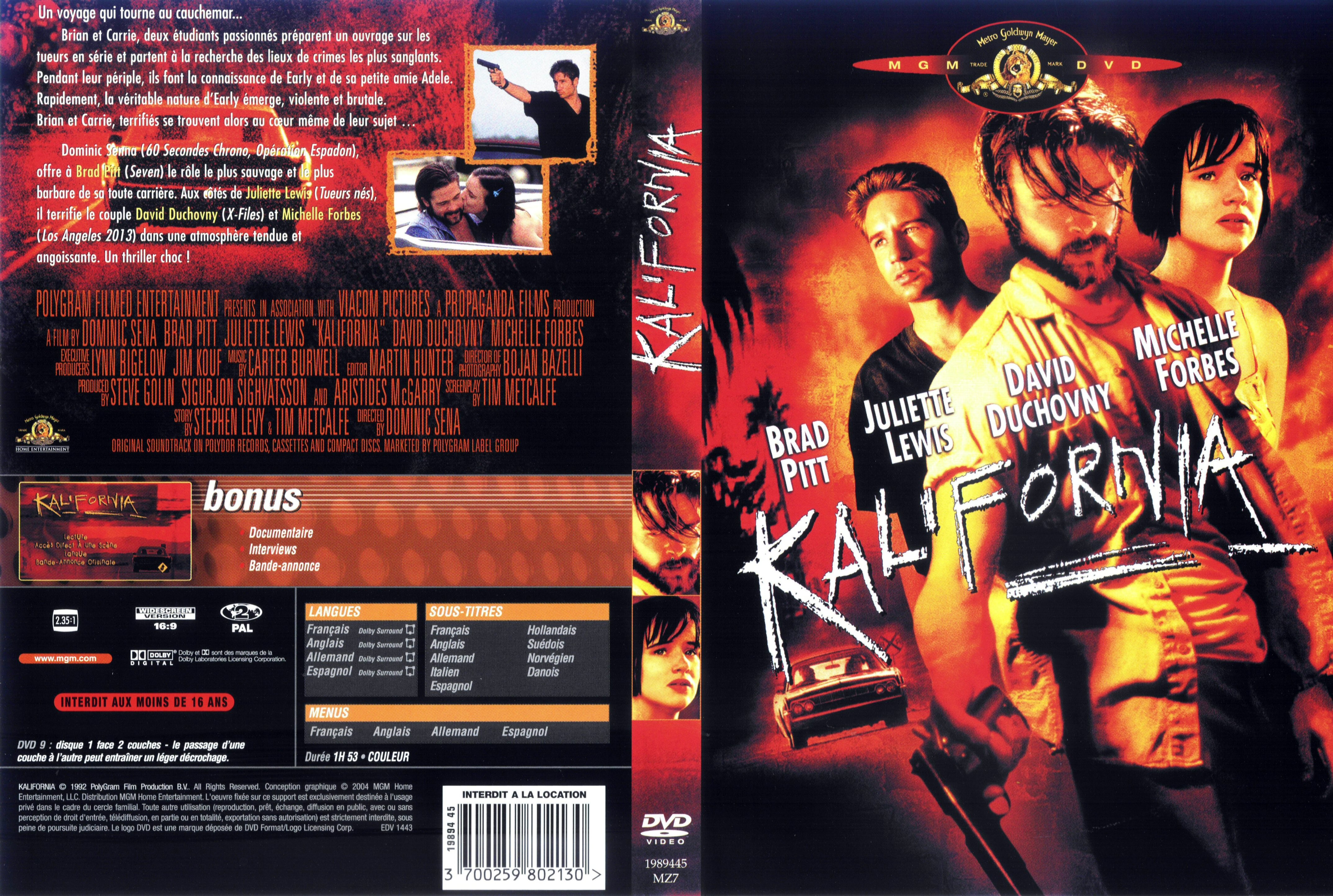 Jaquette DVD Kalifornia