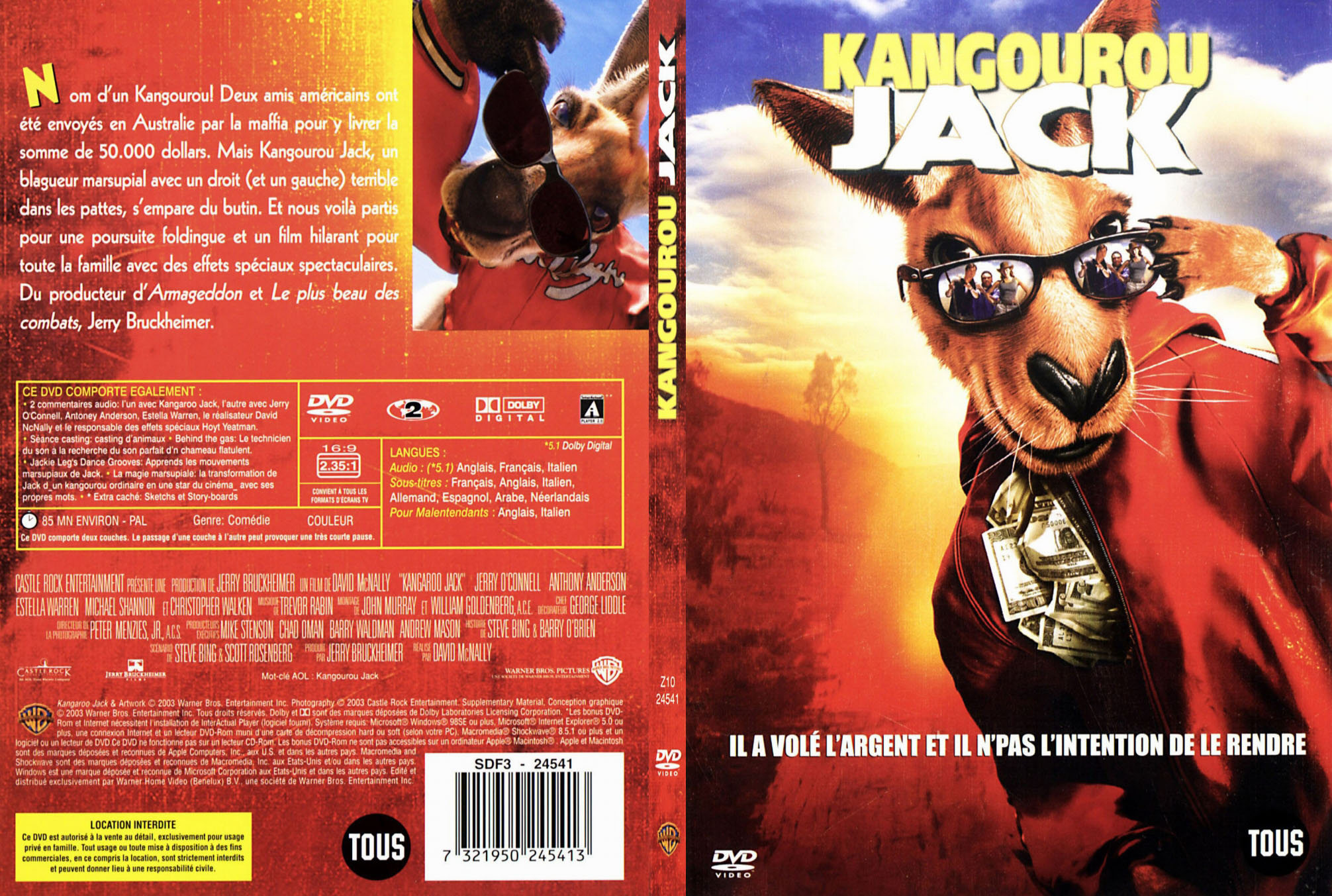 Jaquette DVD Kangourou jack - SLIM