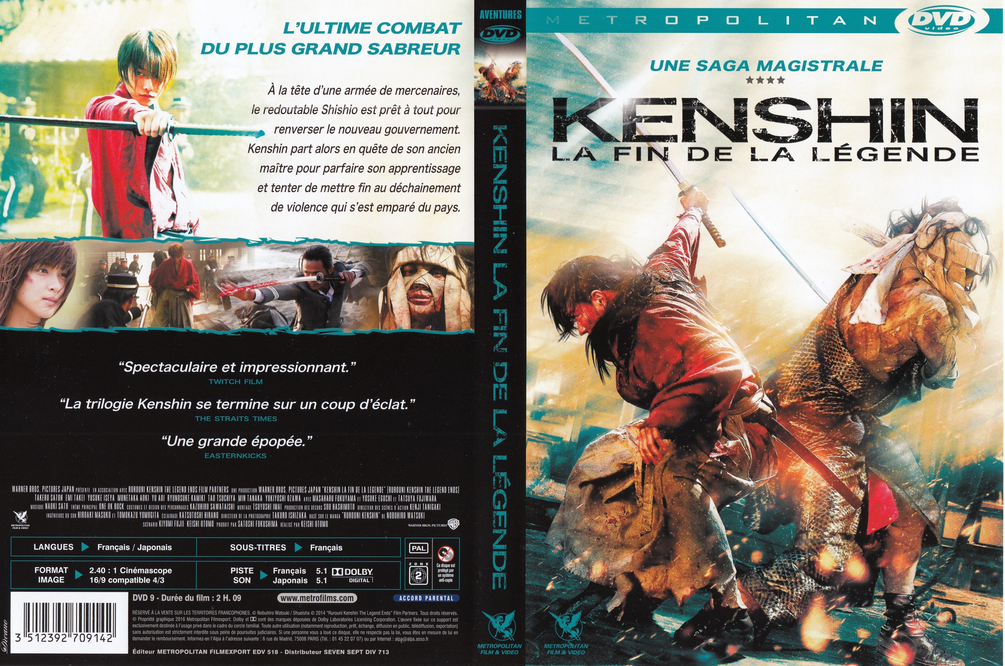 Jaquette DVD Kenshin la fin d