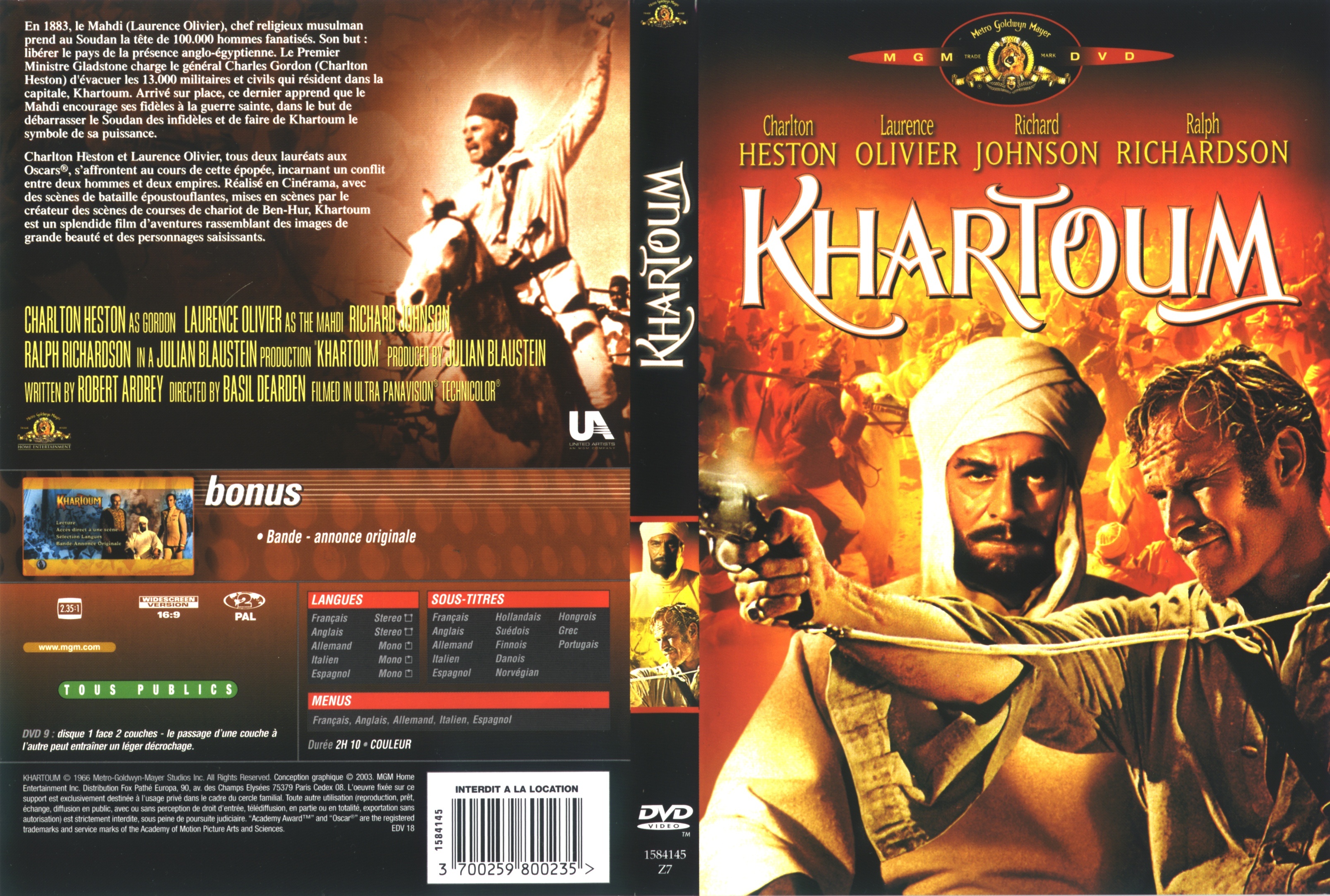 Jaquette DVD Khartoum v2
