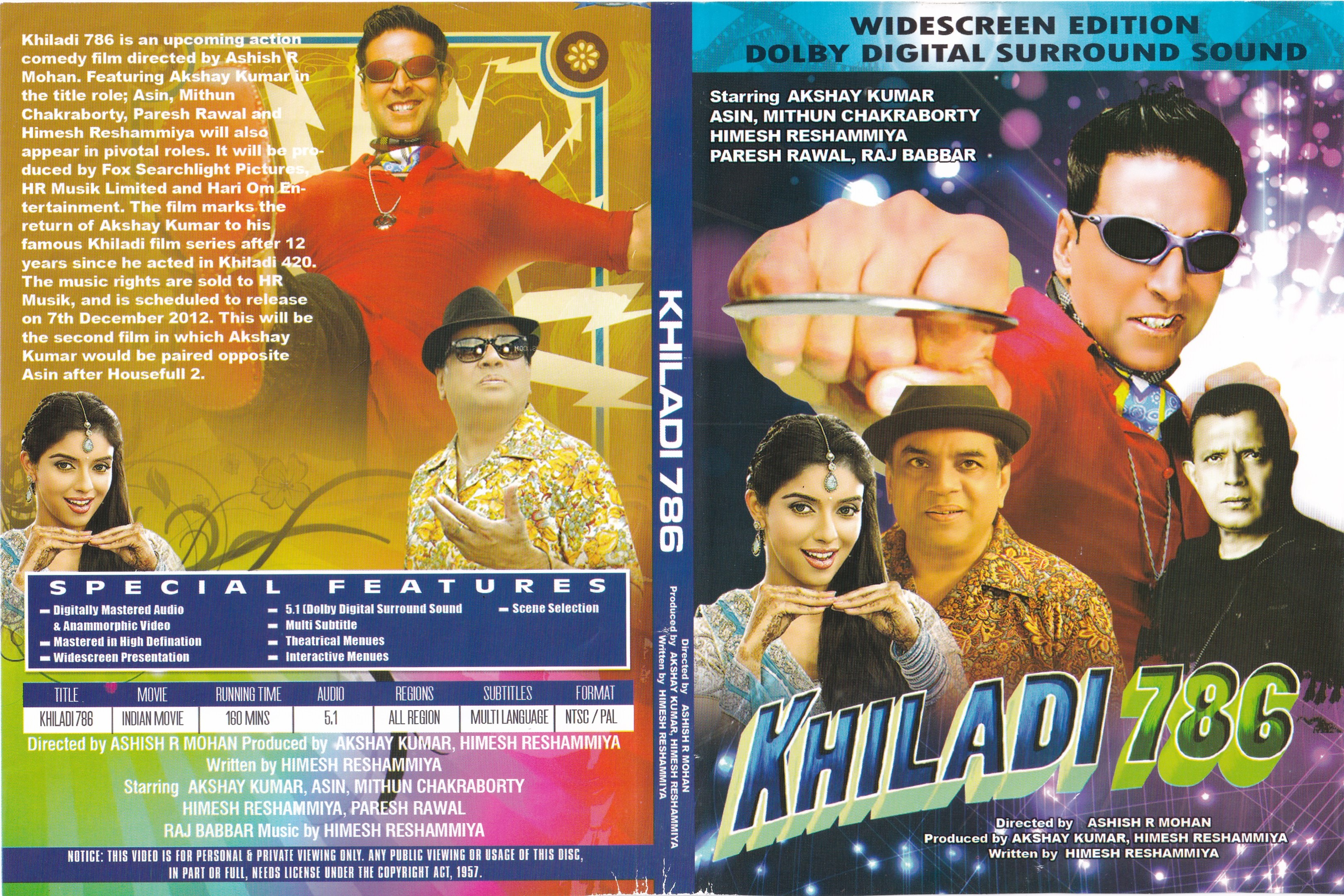 Jaquette DVD Khiladi 786 Zone 1