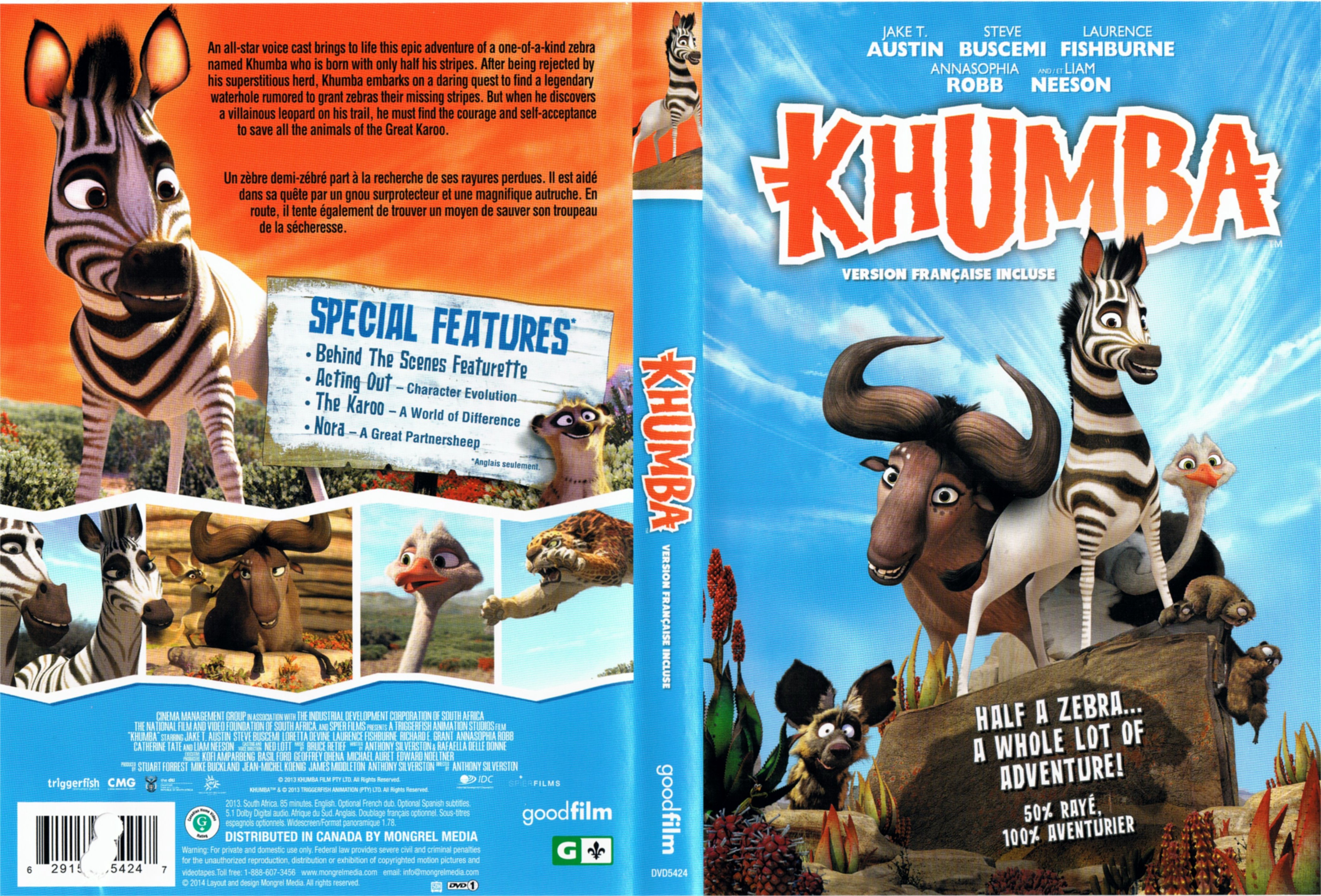 Jaquette DVD Khumba (Canadienne)