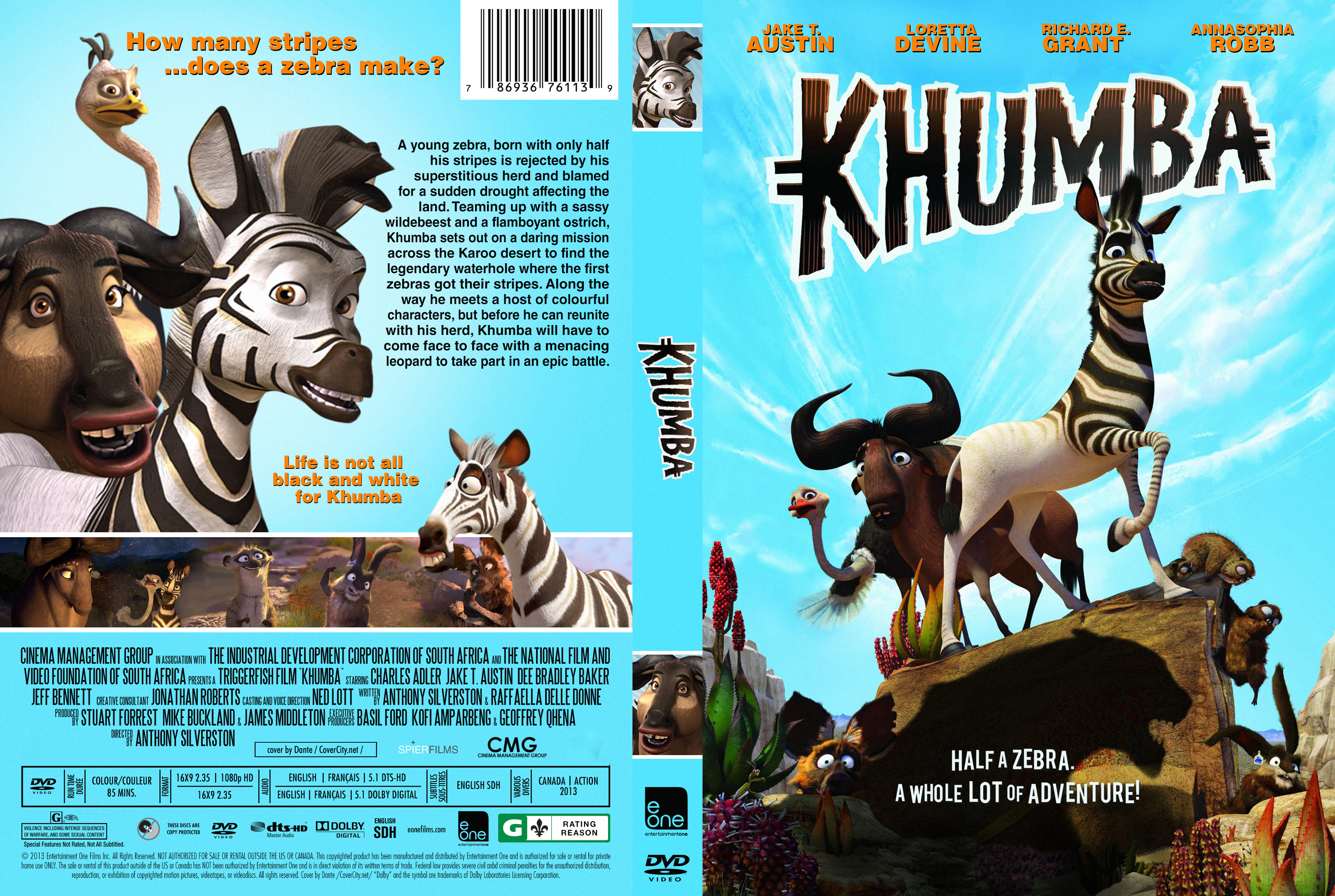 Jaquette DVD Khumba custom Zone 1